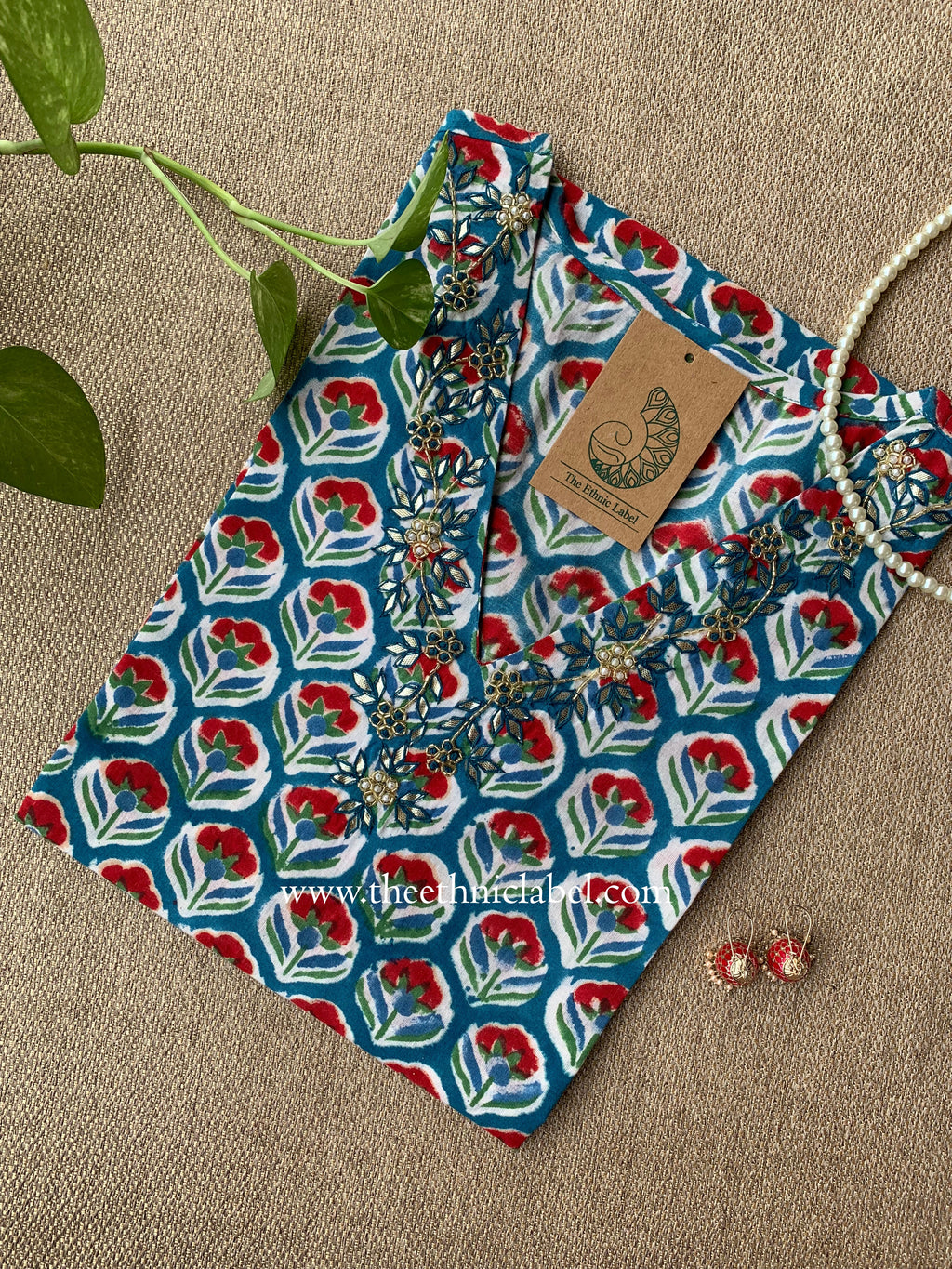 Neelima Hand Embroidered Cotton kurta
