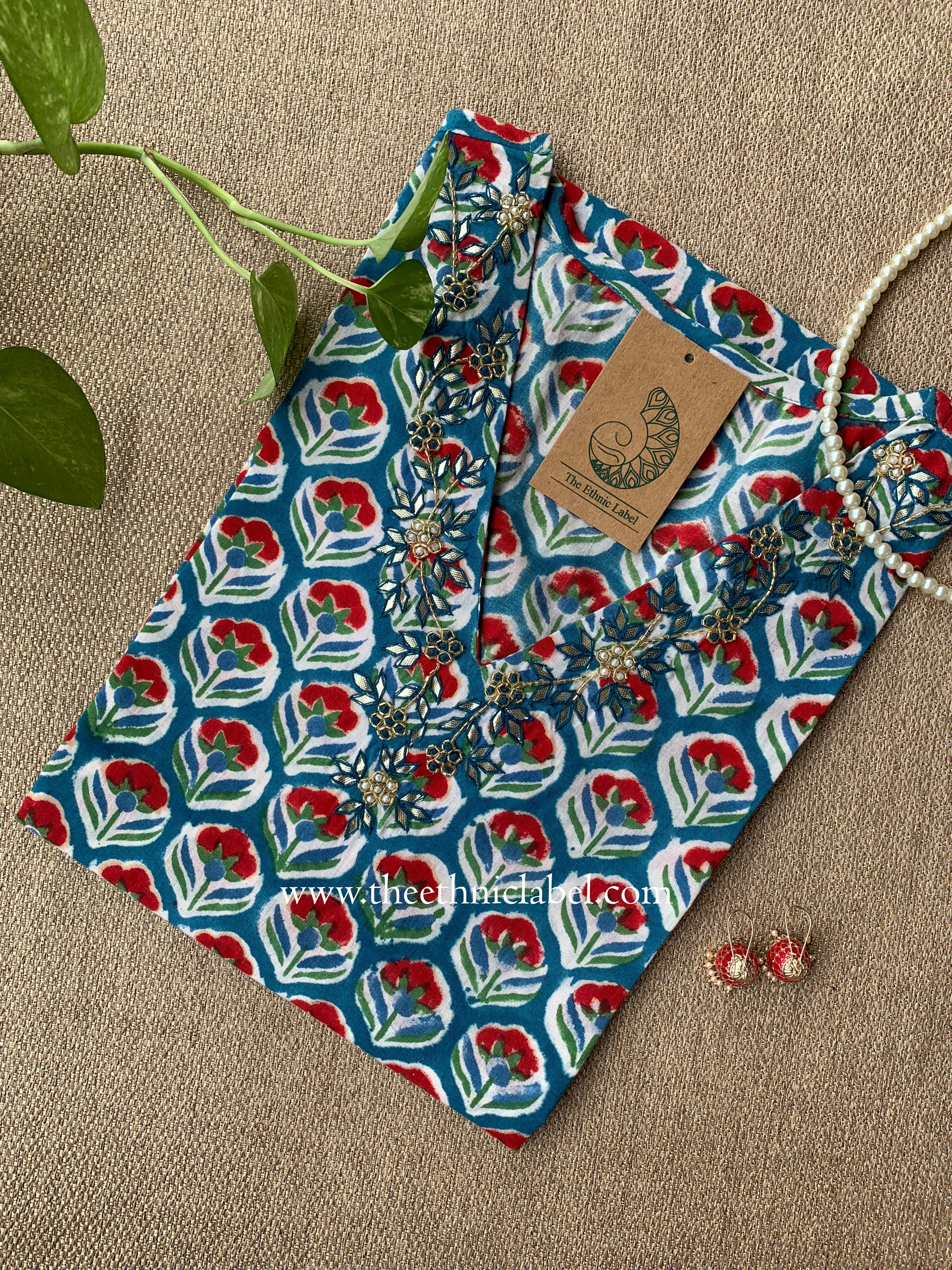 Neelima Hand Embroidered Cotton kurta