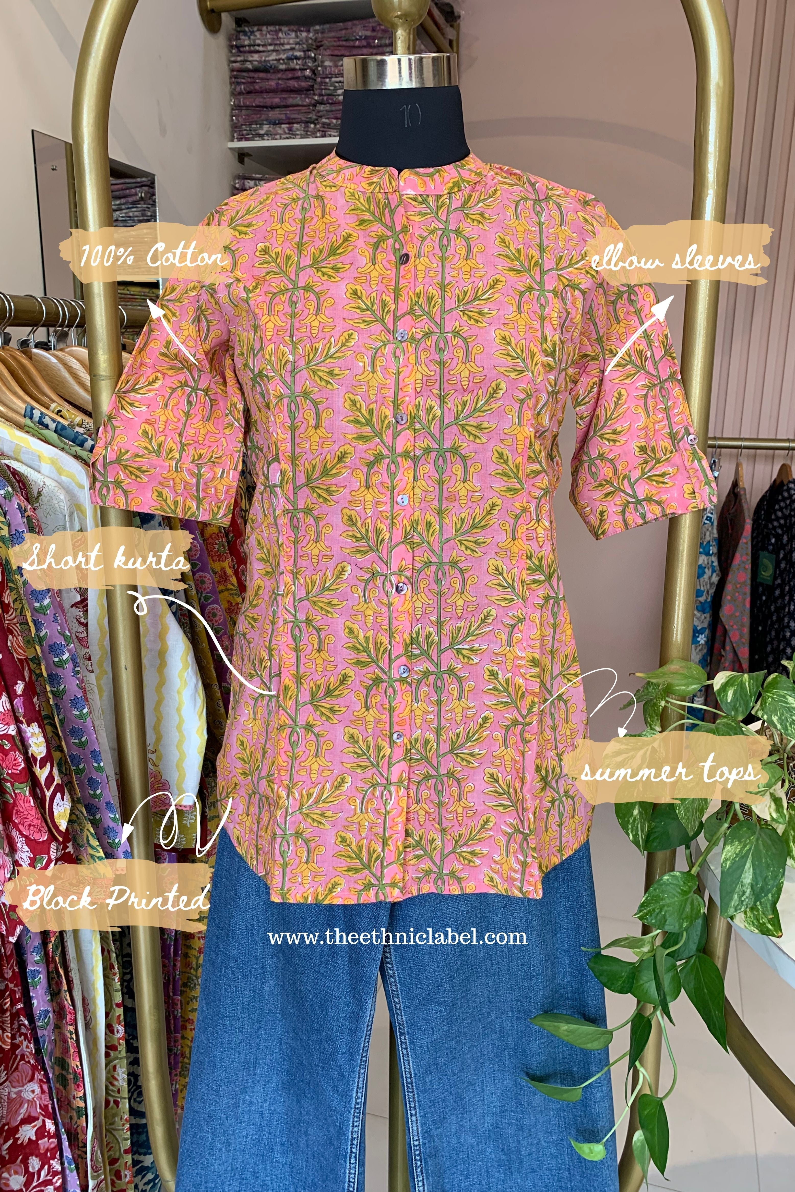 Shikha Block Printed Cotton Short kurta
