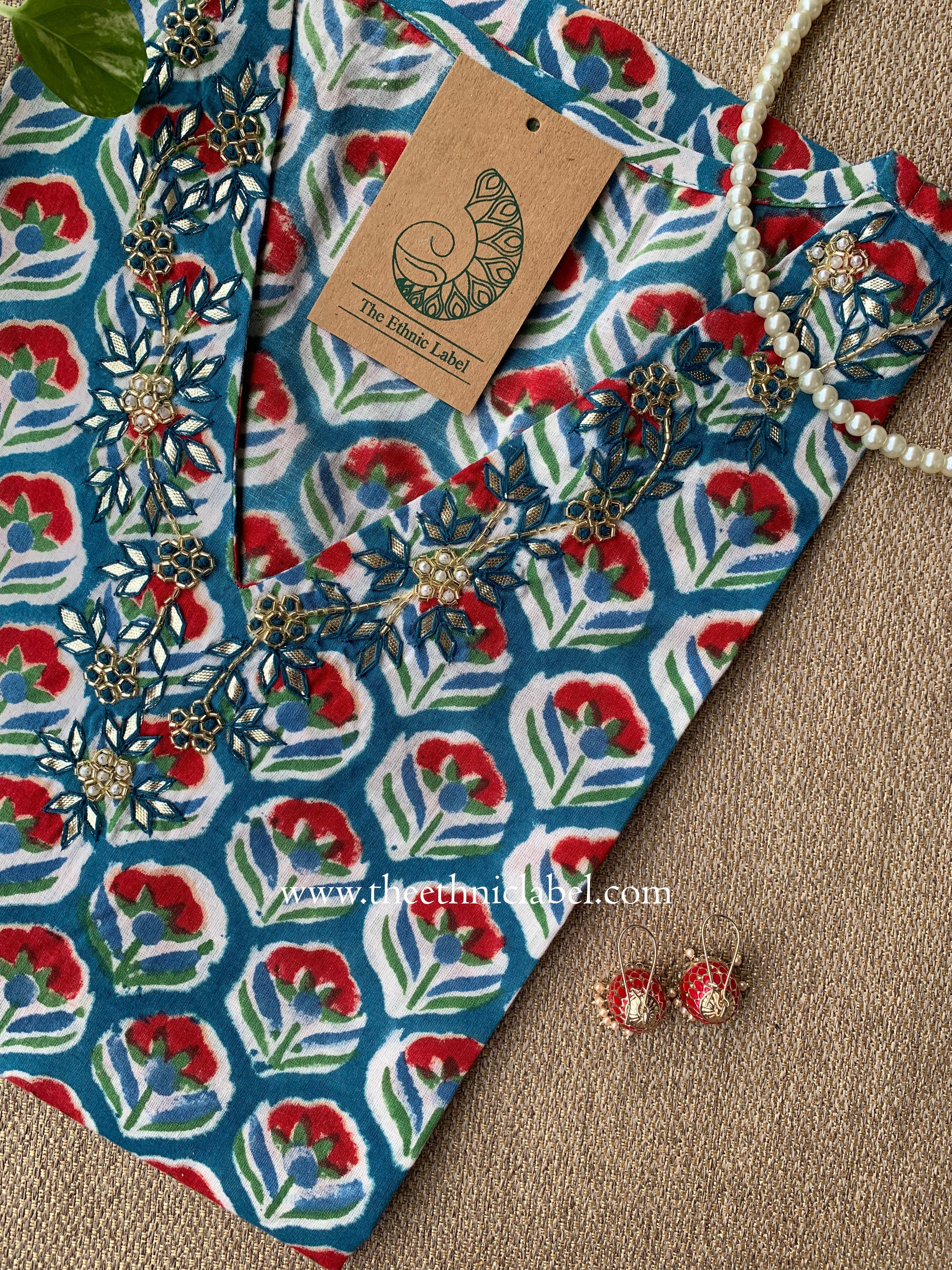 Neelima Hand Embroidered Cotton kurta