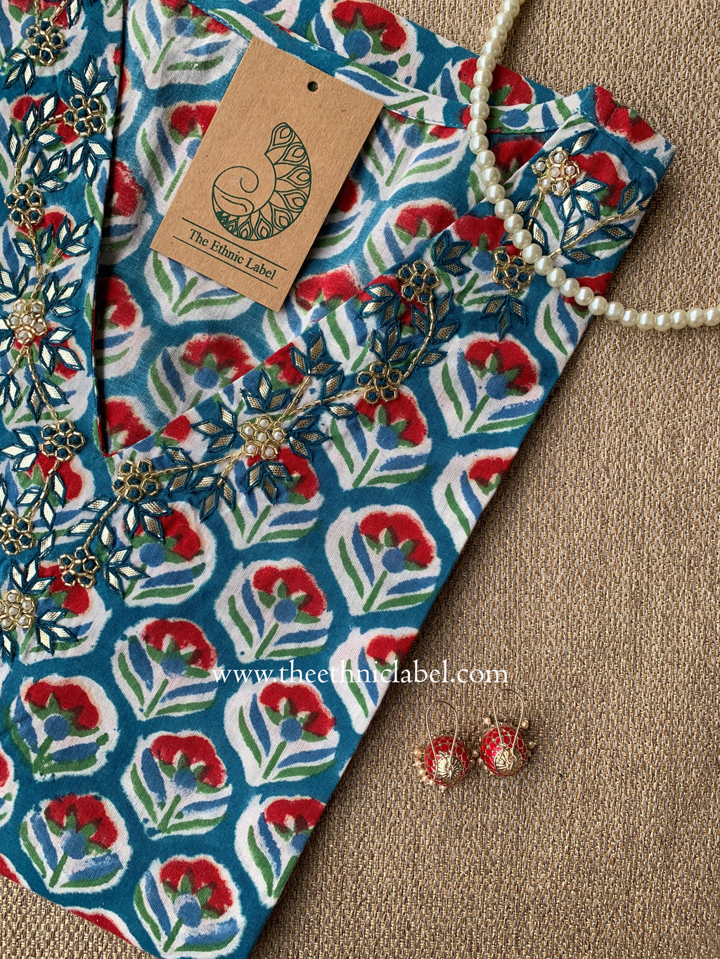 Neelima Hand Embroidered Cotton kurta