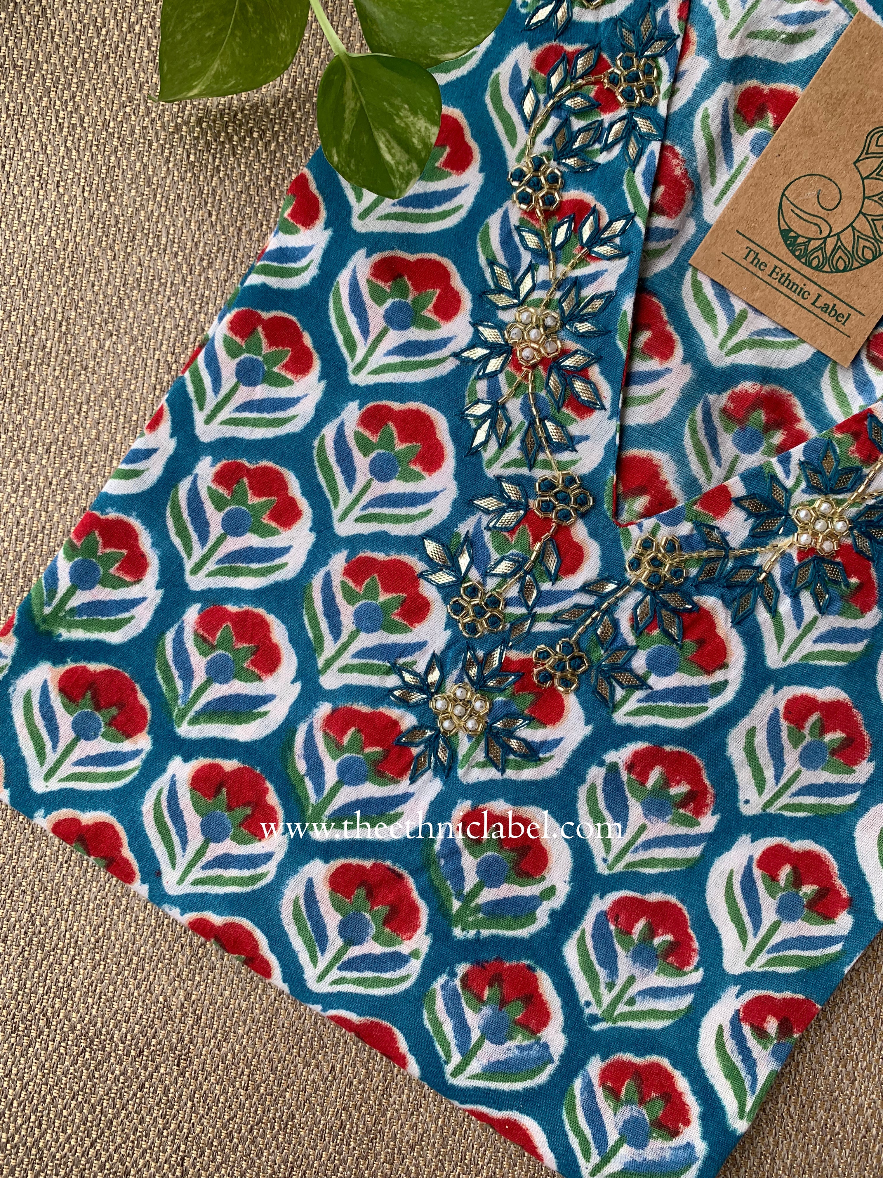 Neelima Hand Embroidered Cotton kurta