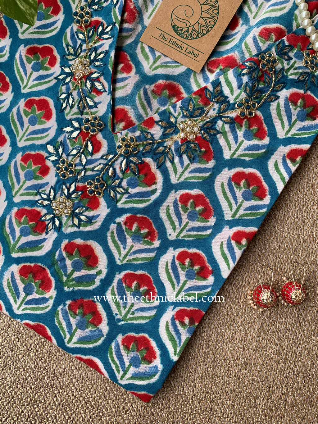 Neelima Hand Embroidered Cotton kurta
