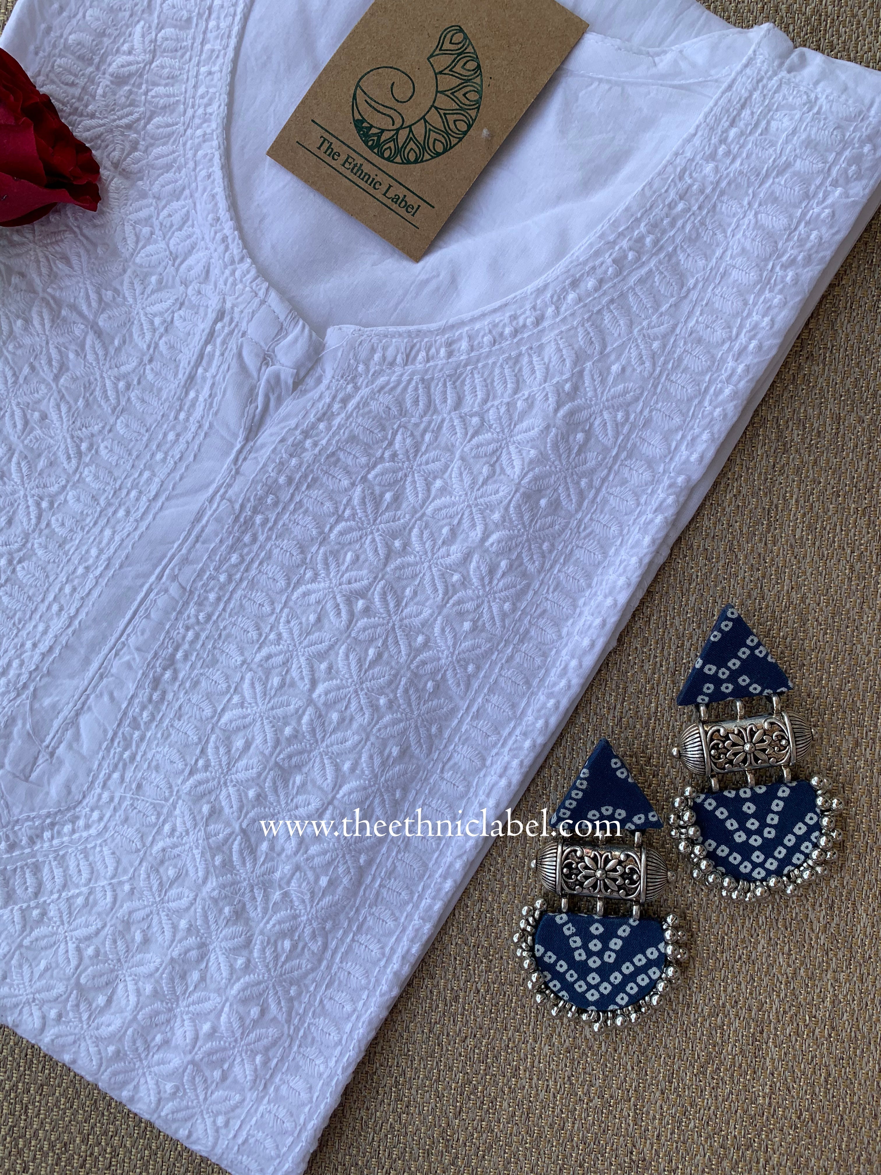"Zarf" Chikankari Cotton Short kurti