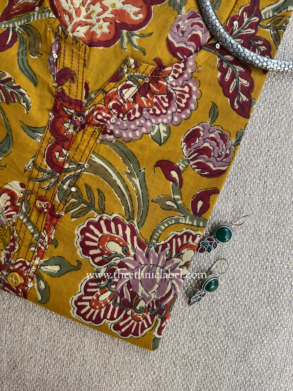 "Meher" Floral Cotton kurta- S,L