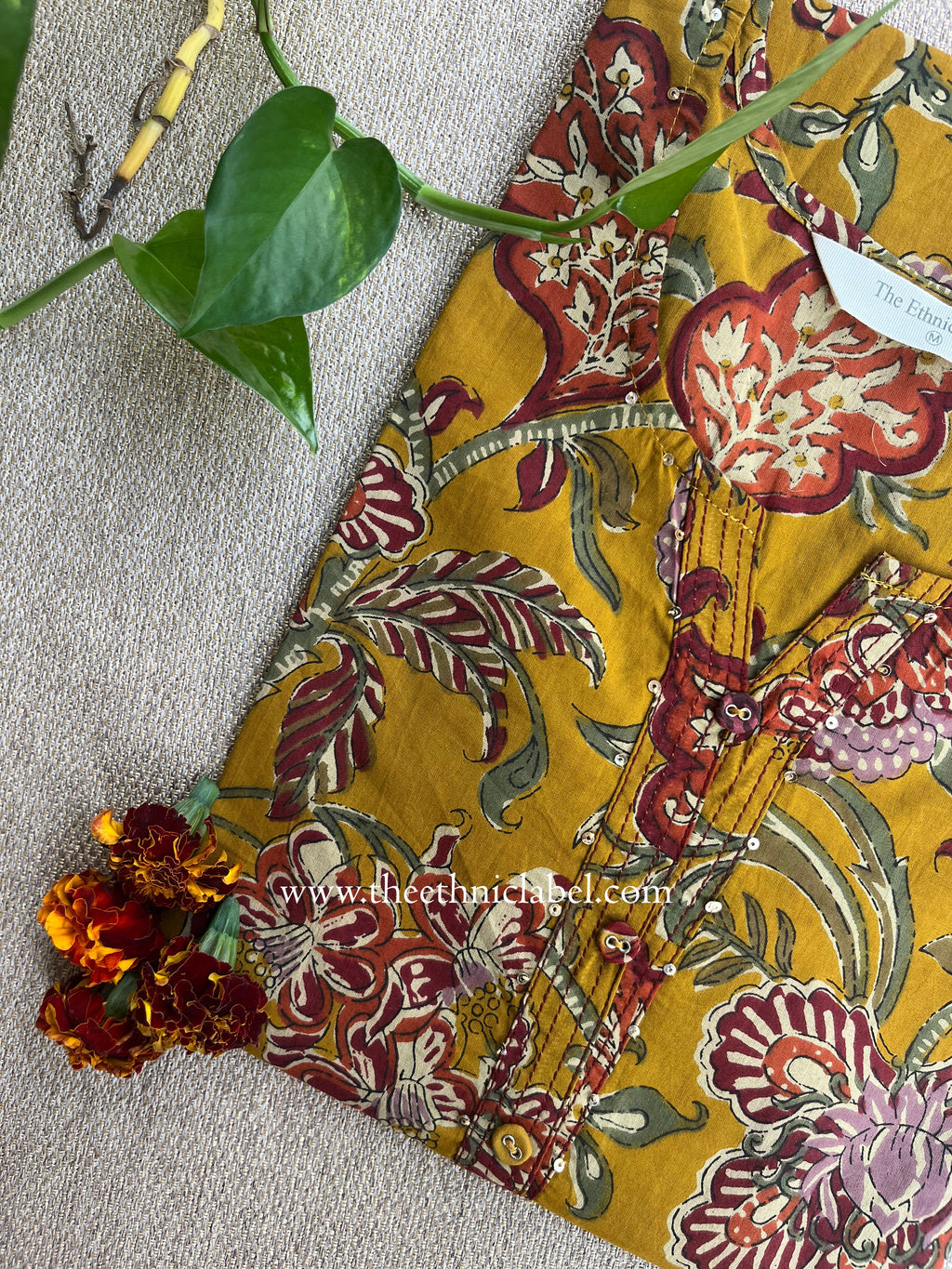 "Meher" Floral Cotton kurta- S,L