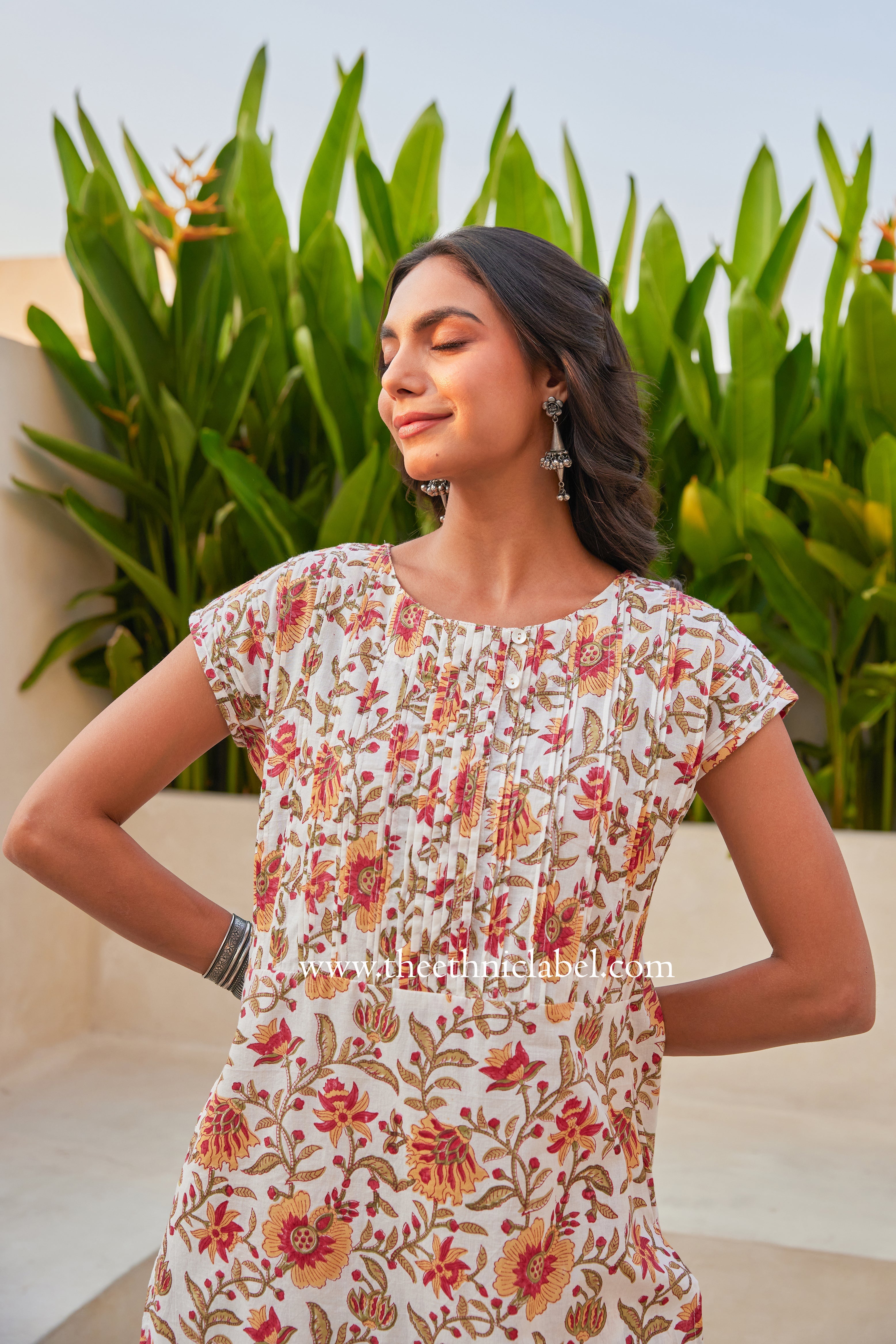 "Haniya" Hand Block Printed Cotton kurta