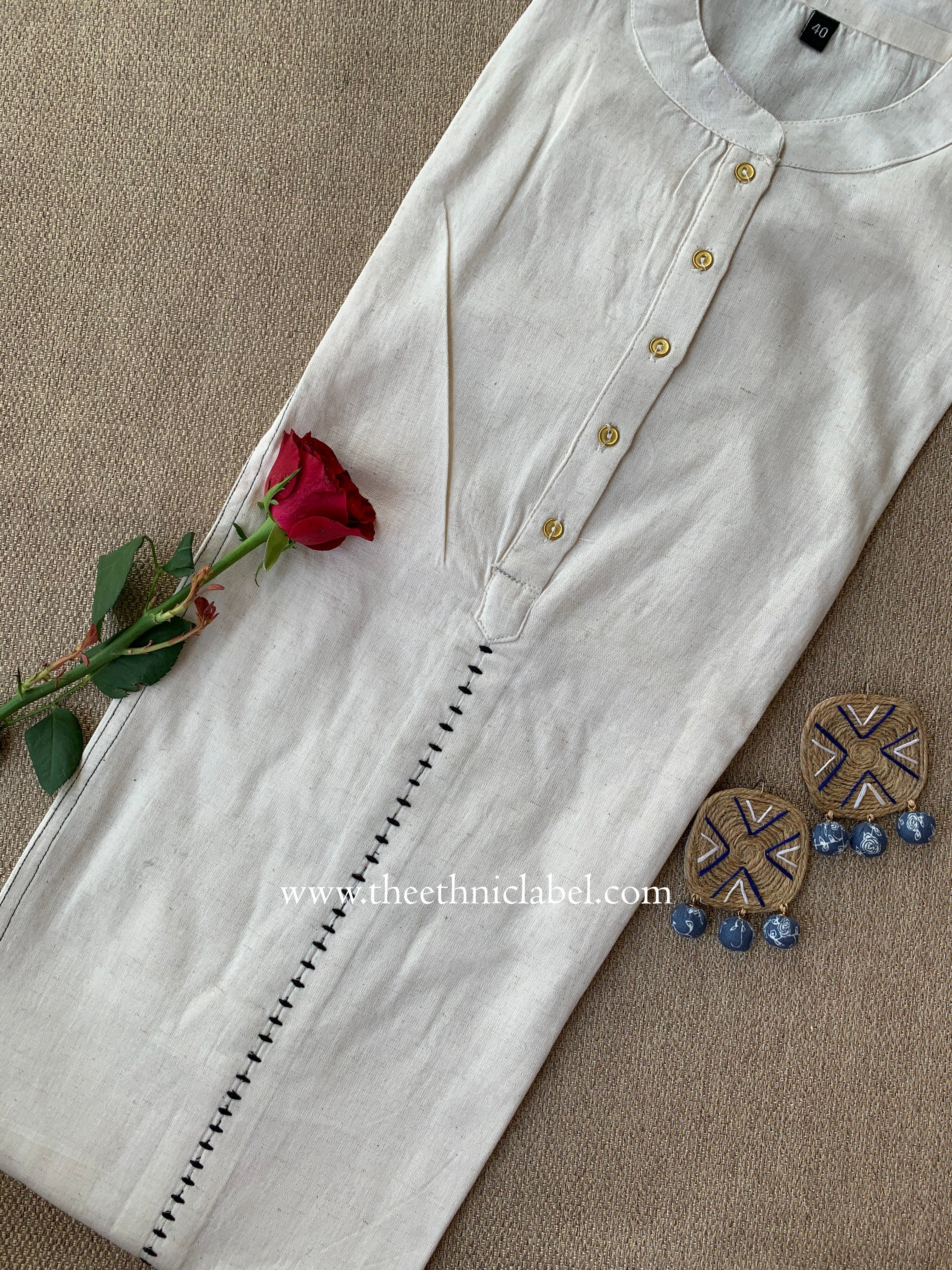 "Nirmal" Buttoned Cotton kurta
