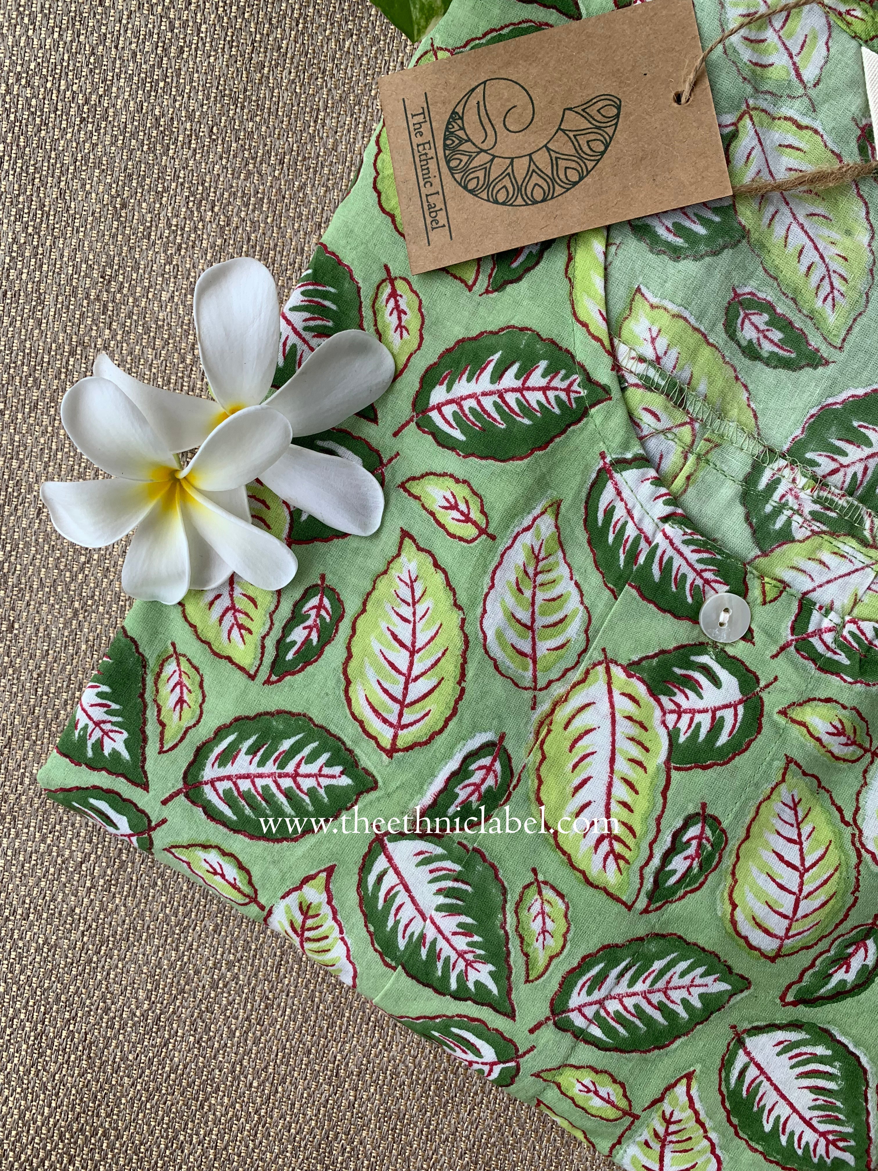 Patti Block Printed Buttoned Cotton kurta