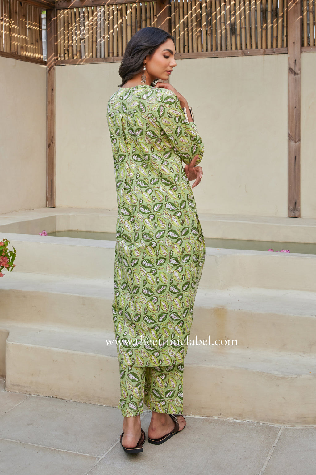 Patti Block Printed Buttoned Cotton kurta