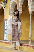 "Gul" Cotton Kurta Set with Afghan Pants and Kota Dupatta- 3pc