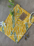 "Vasudha" Yellow Lehriya Printed Cotton kurta