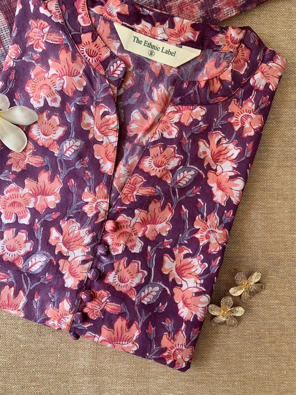 "Sheesha" Collared Cotton kurta -S