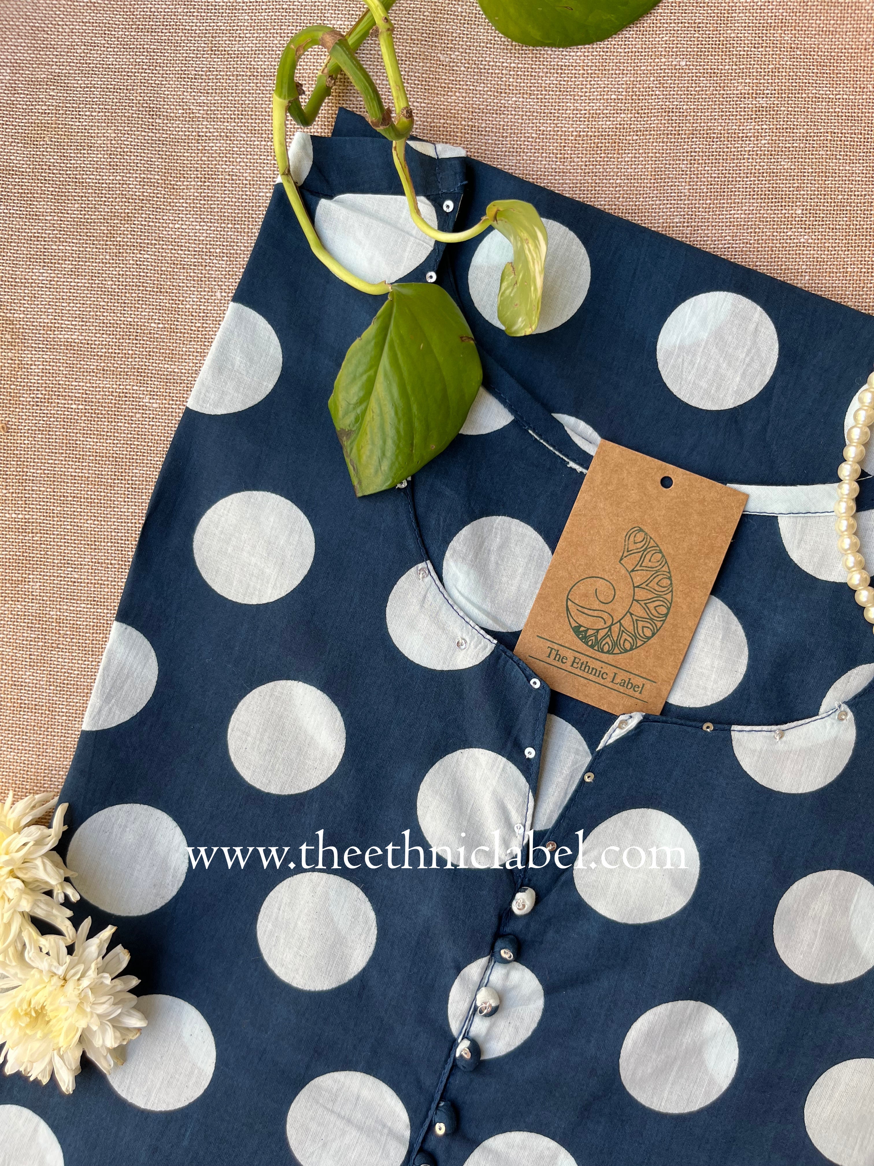 "Taani" Polka Dot Cotton kurta