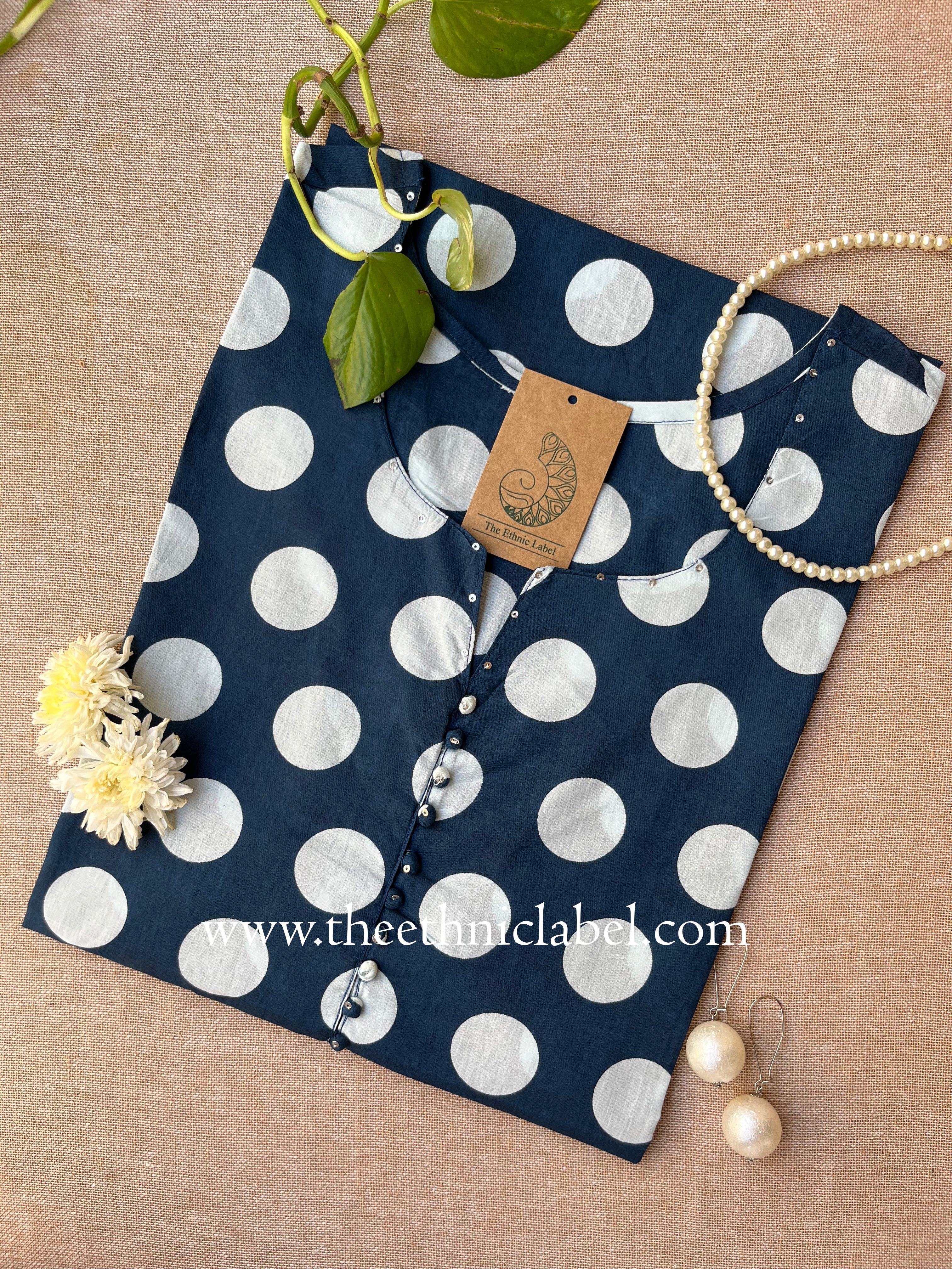 "Taani" Polka Dot Cotton kurta