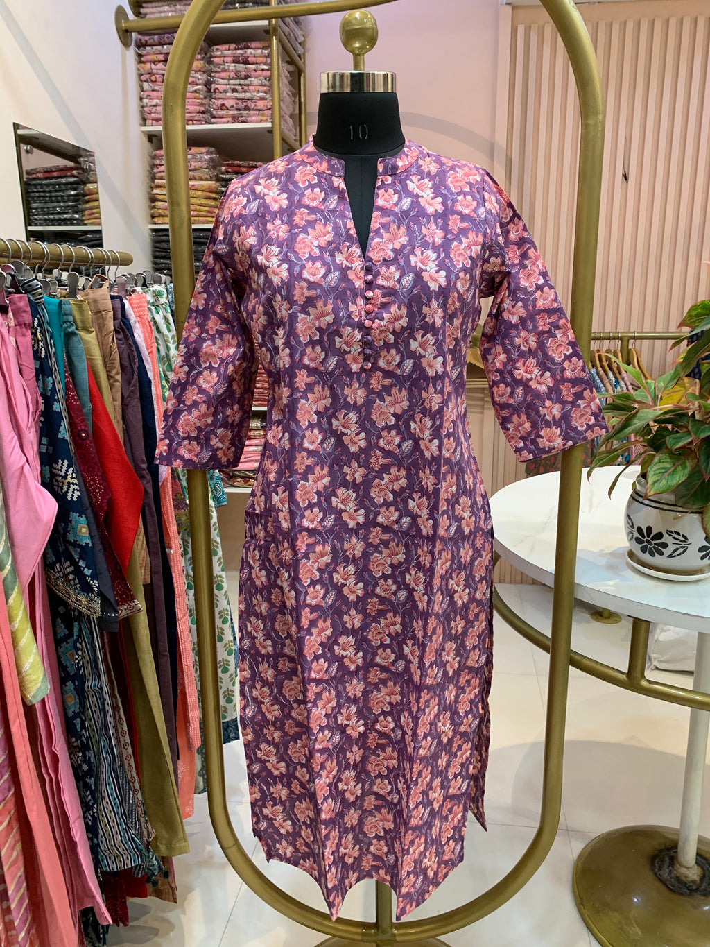 "Sheesha" Collared Cotton kurta -S