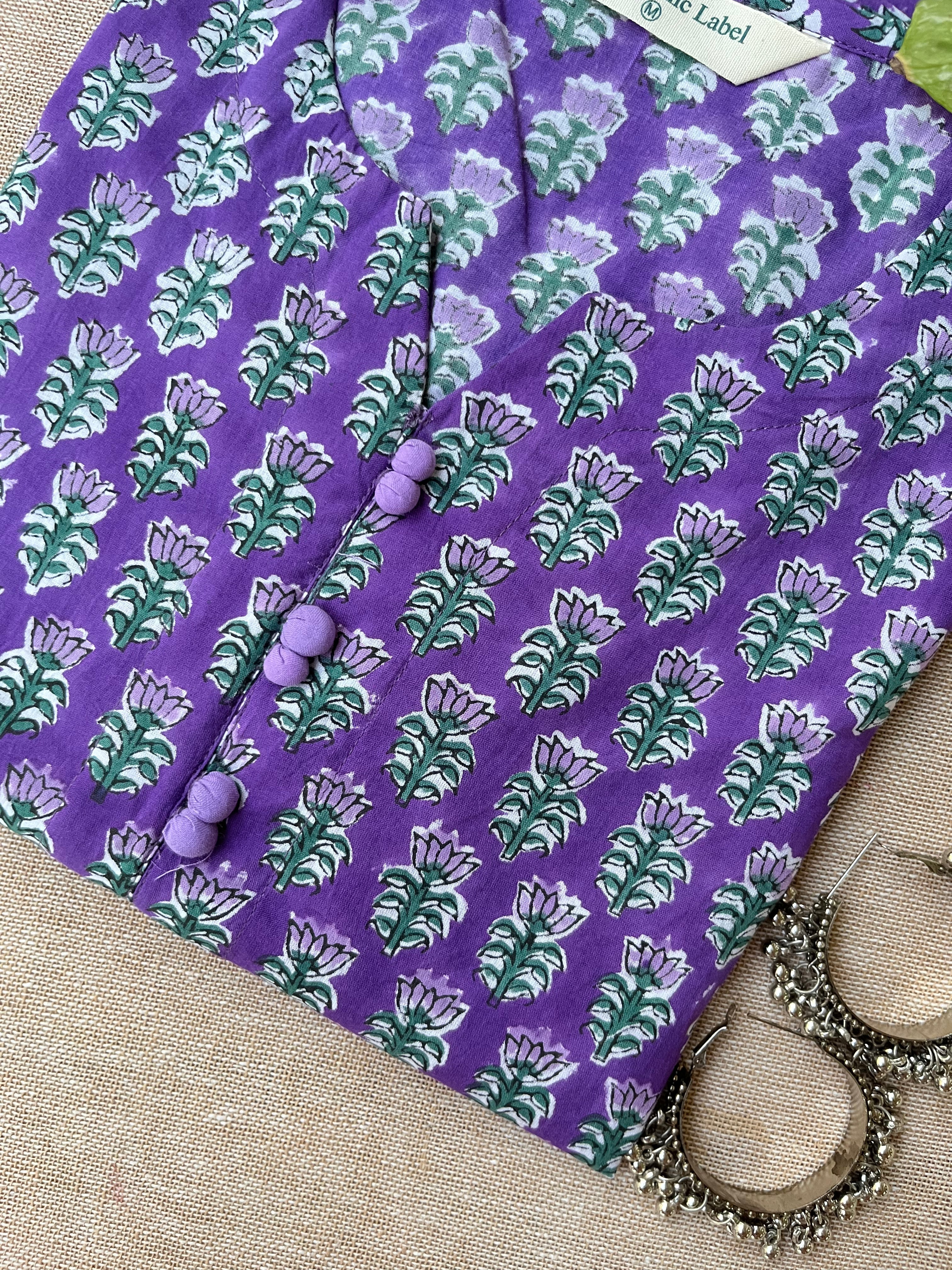 "Kinara" hand Block Printed Cotton kurta- 3xl