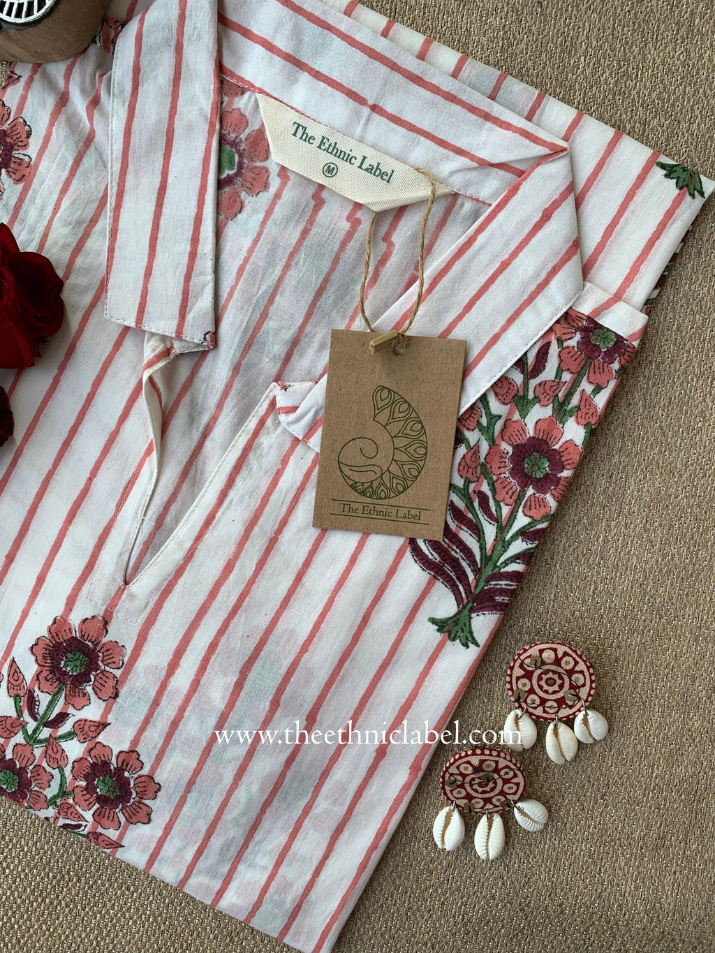 "Nysa" Hand Block Printed White Cotton kurta