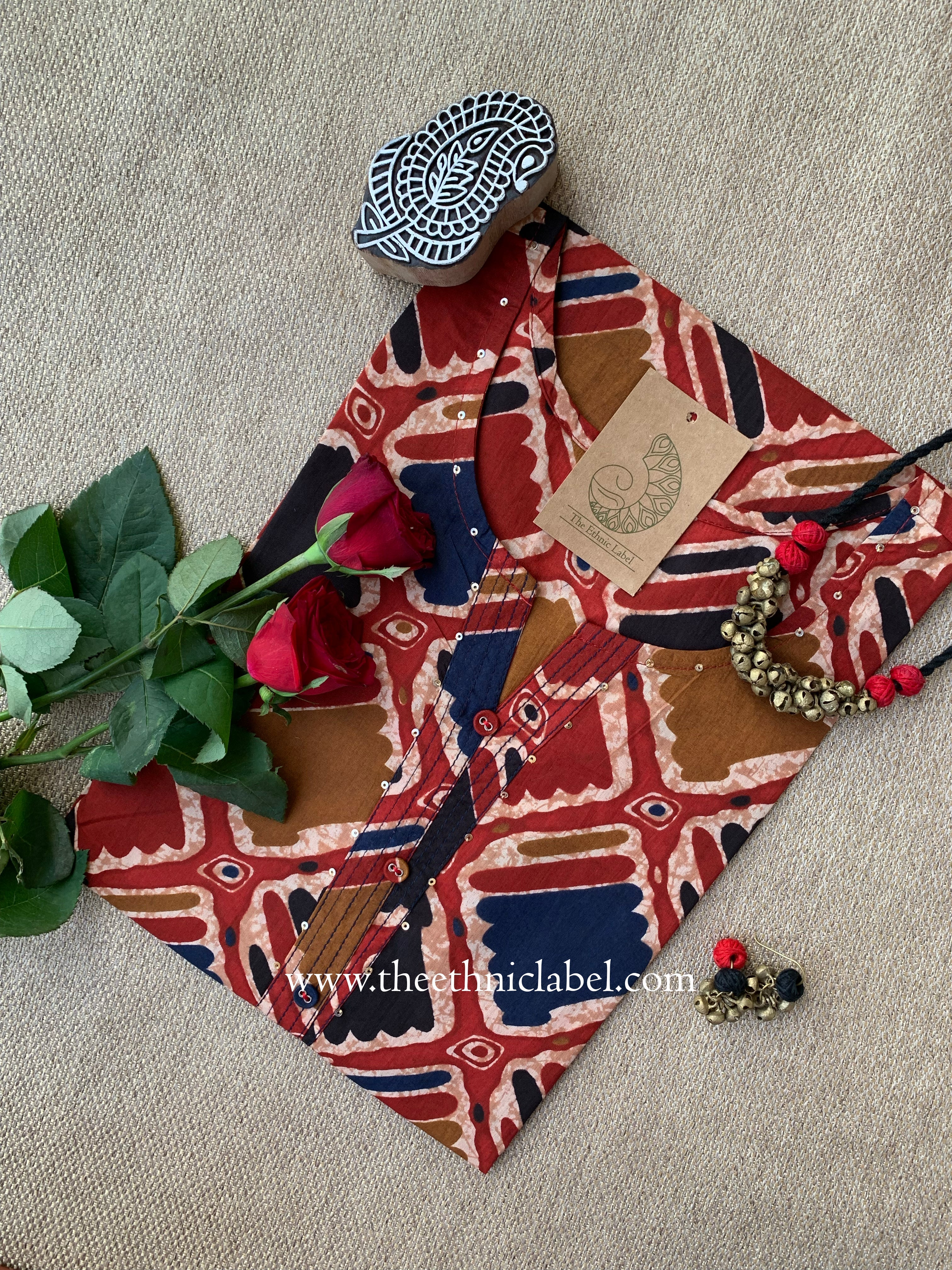 "Ziva" Pattern Cotton kurta