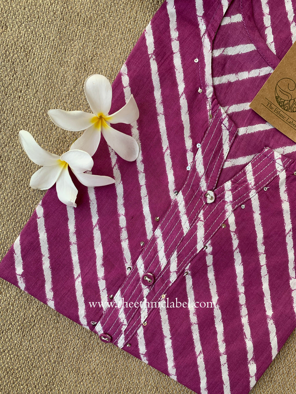 "Mogra" Lehriya Printed Cotton kurta