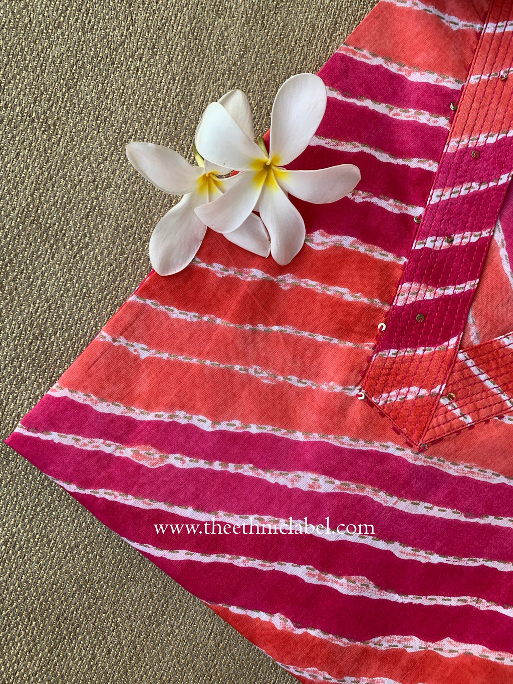 Sahiba Lehriya Printed Cotton kurta