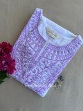 "Chaand" White Embroidered Cotton Kurta