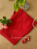 Red  Cotton Straight Pants