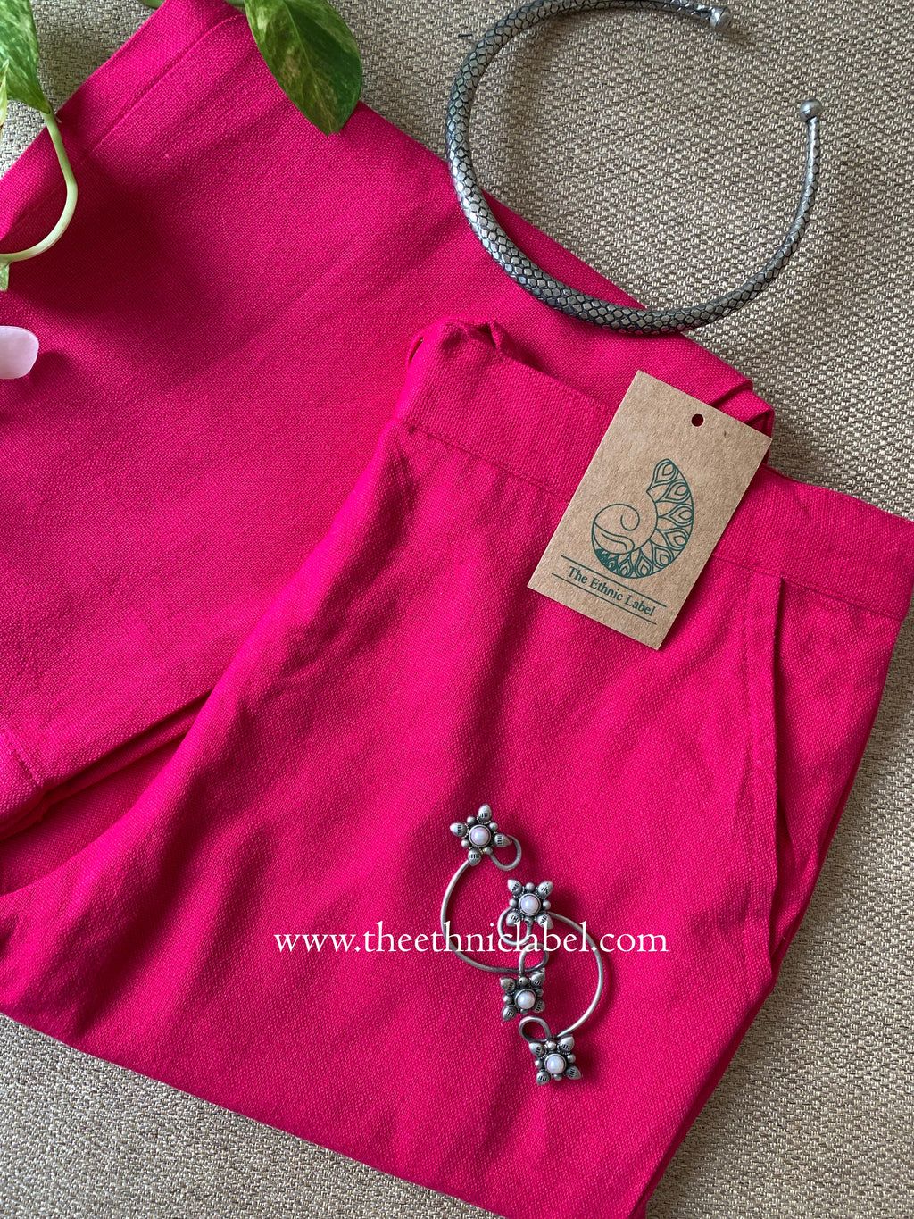 Raani Slub Cotton Straight Pants