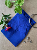 Blue Pure Cotton Straight Pants