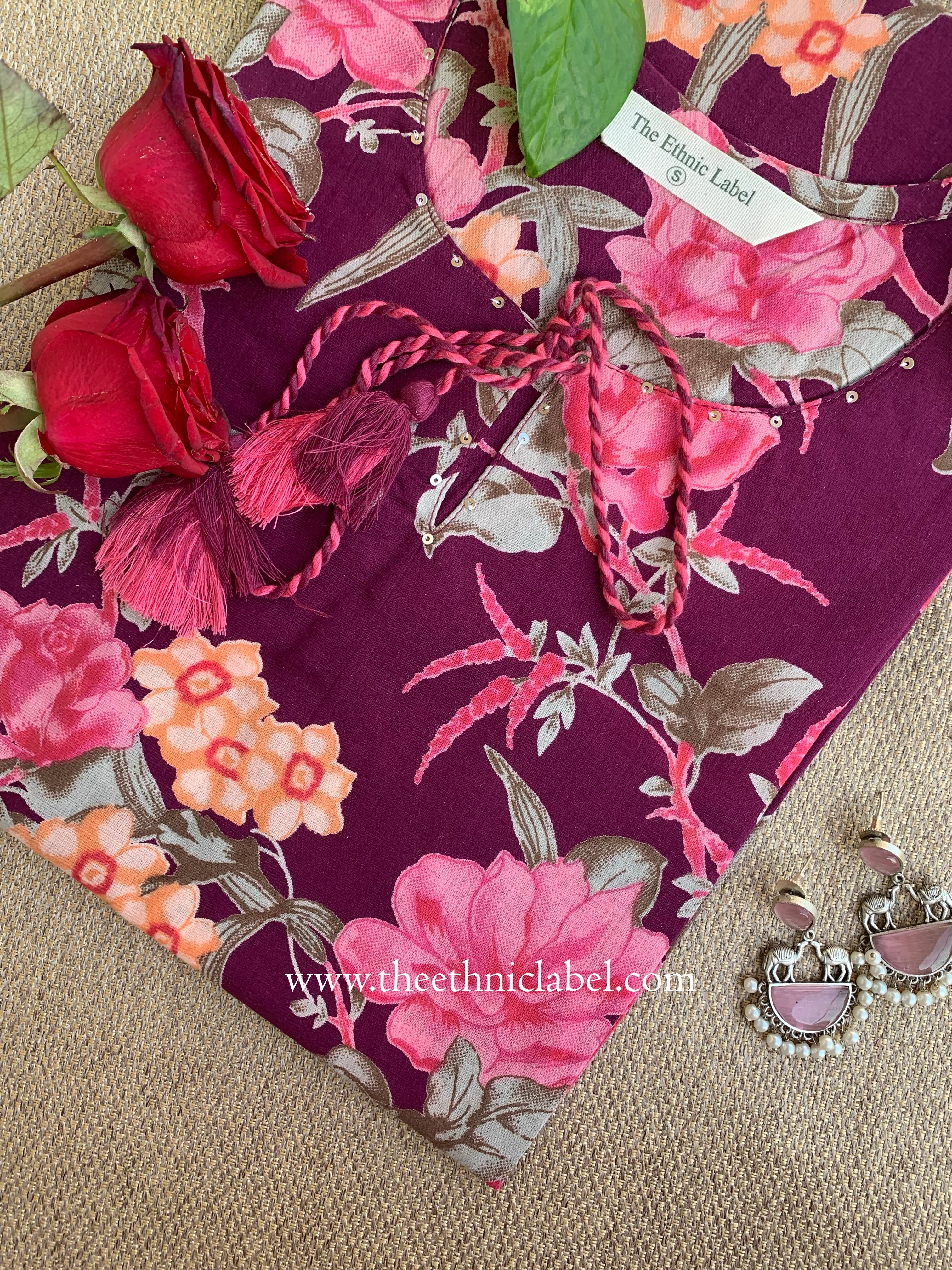 "Veeha" Floral Cotton kurta
