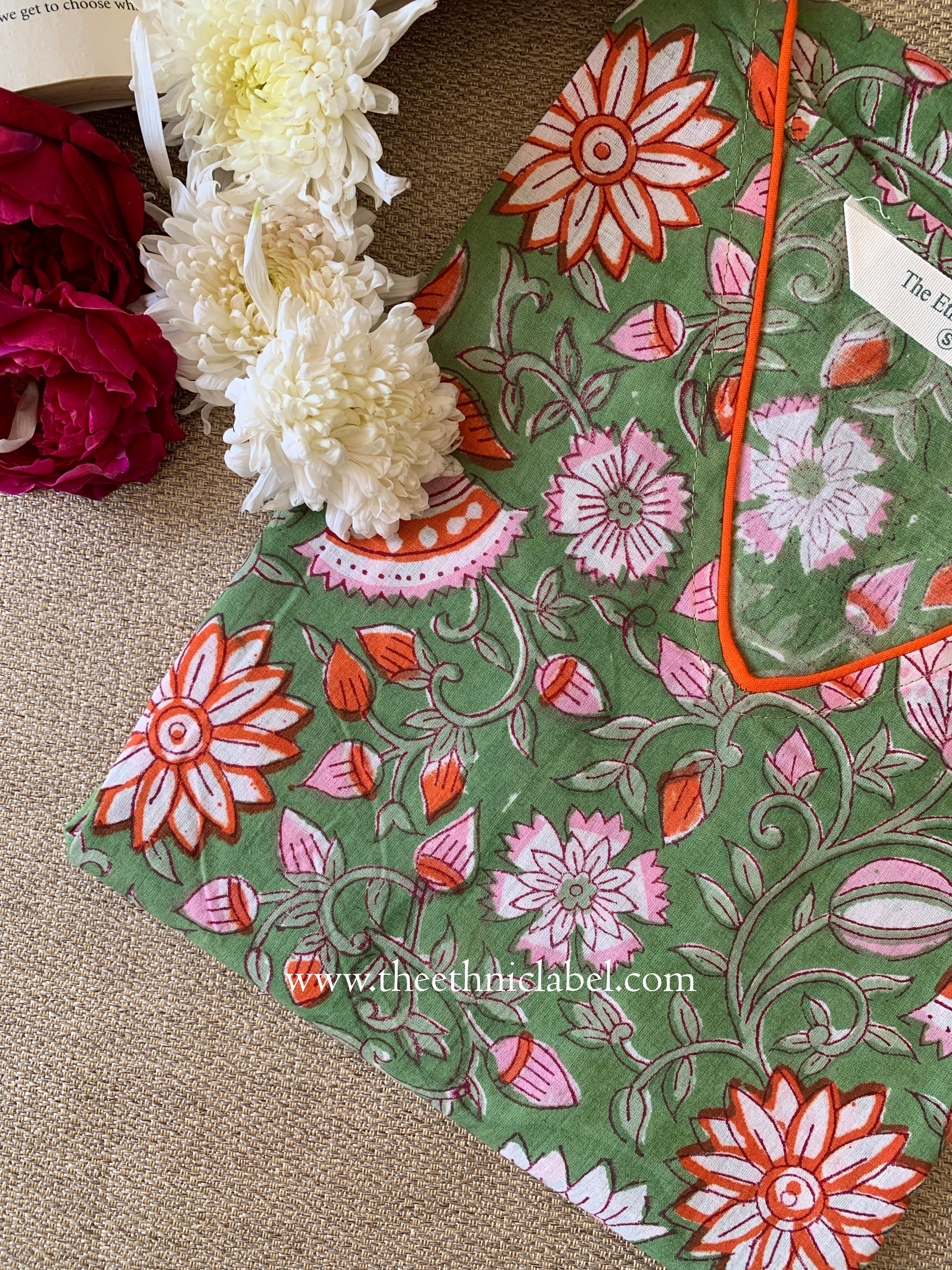 "Vriksha" Hand Block Printed  Cotton kurta