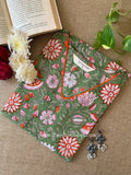 "Vriksha" Hand Block Printed  Cotton kurta