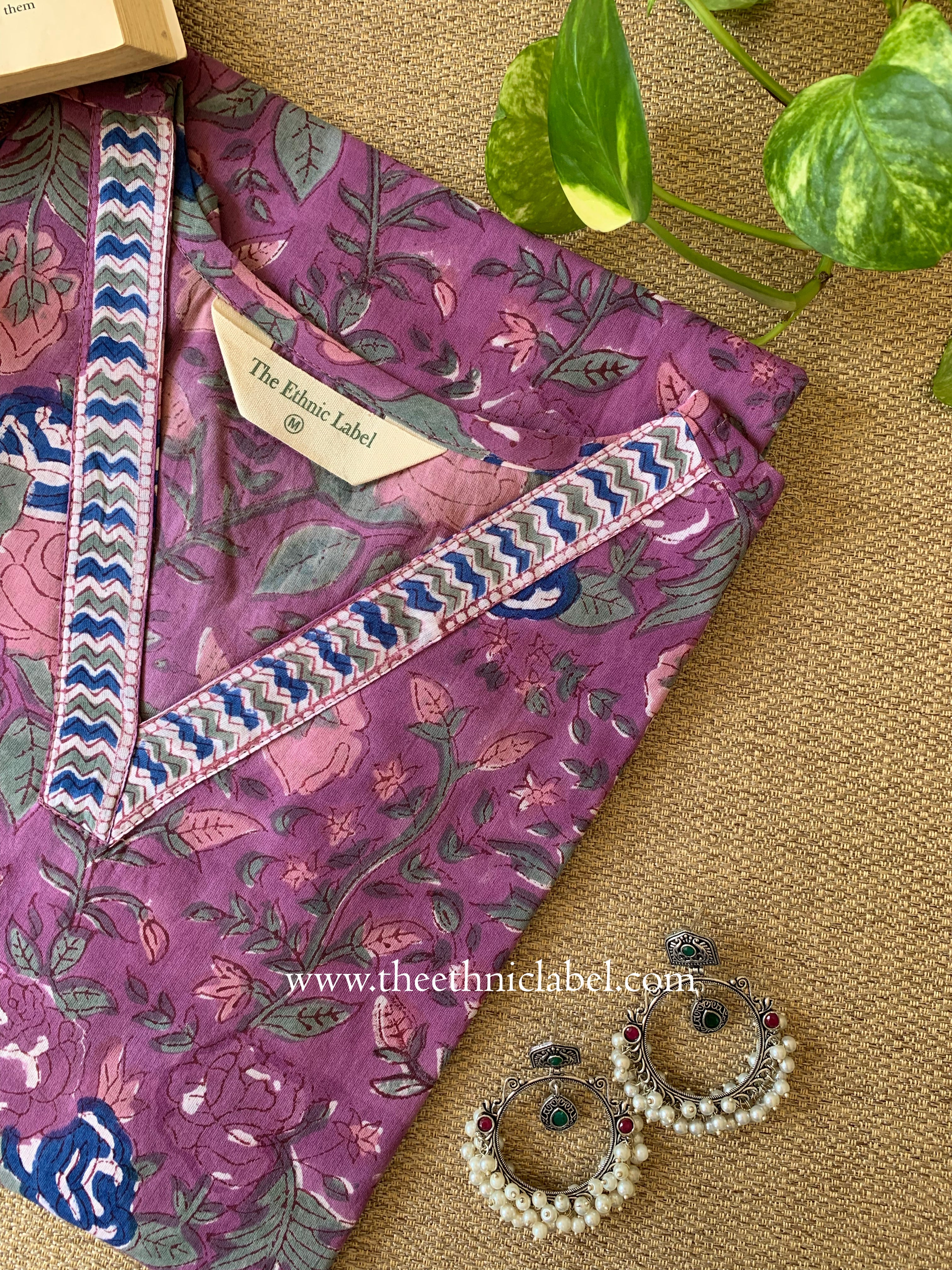"Siya" Hand Block Printed  Cotton kurta