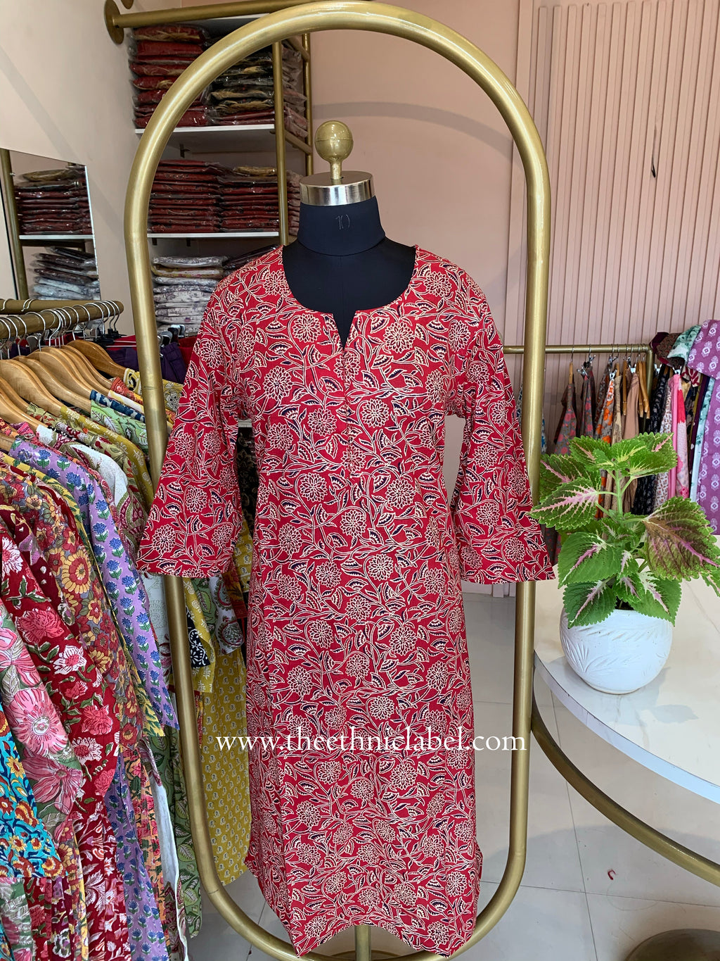 "Shuchi" Floral Cotton kurta - Big Size- 4XL