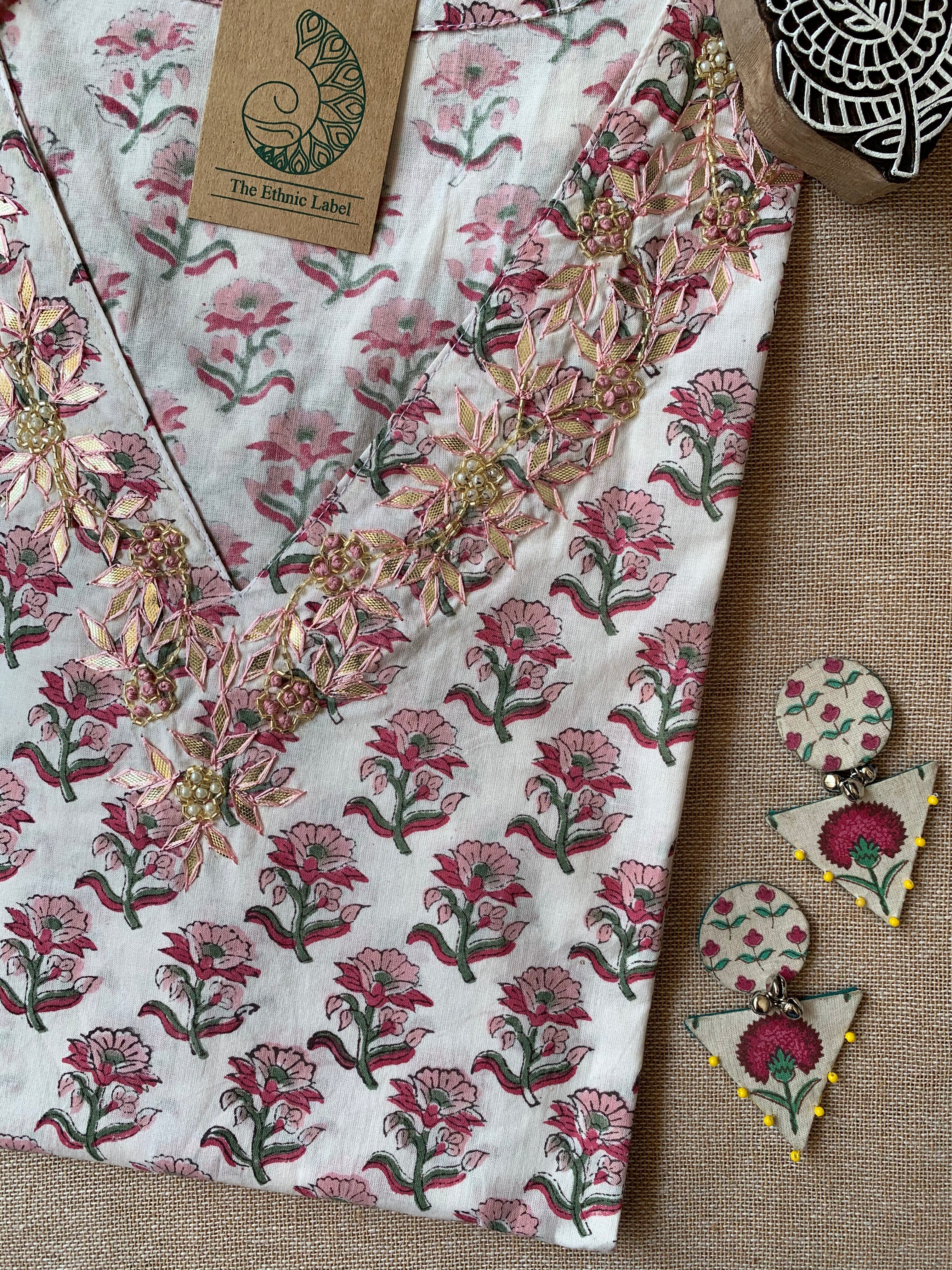 "Ujala" Hand Work Cotton kurta