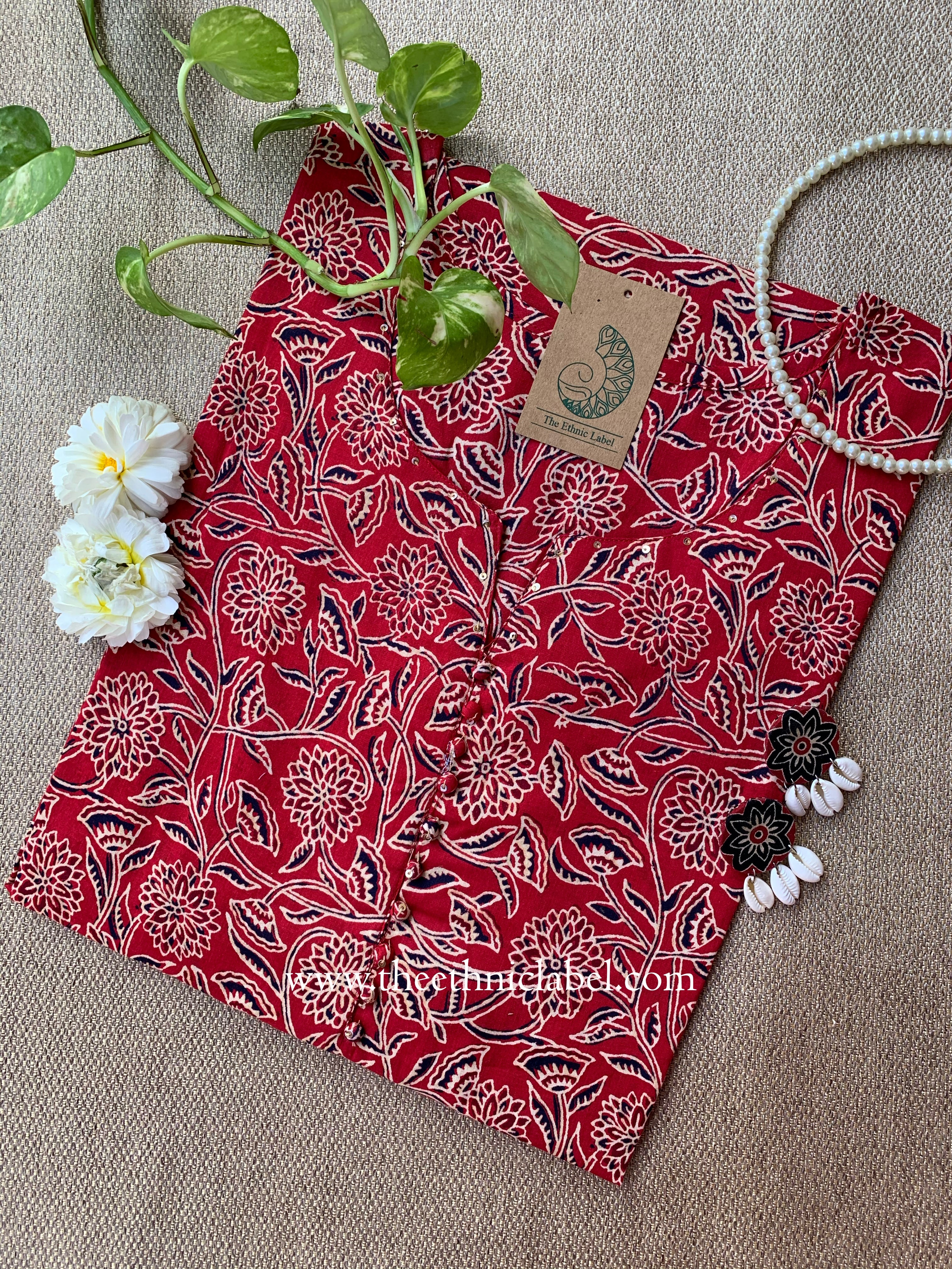 "Shuchi" Floral Cotton kurta - Big Size- 4XL