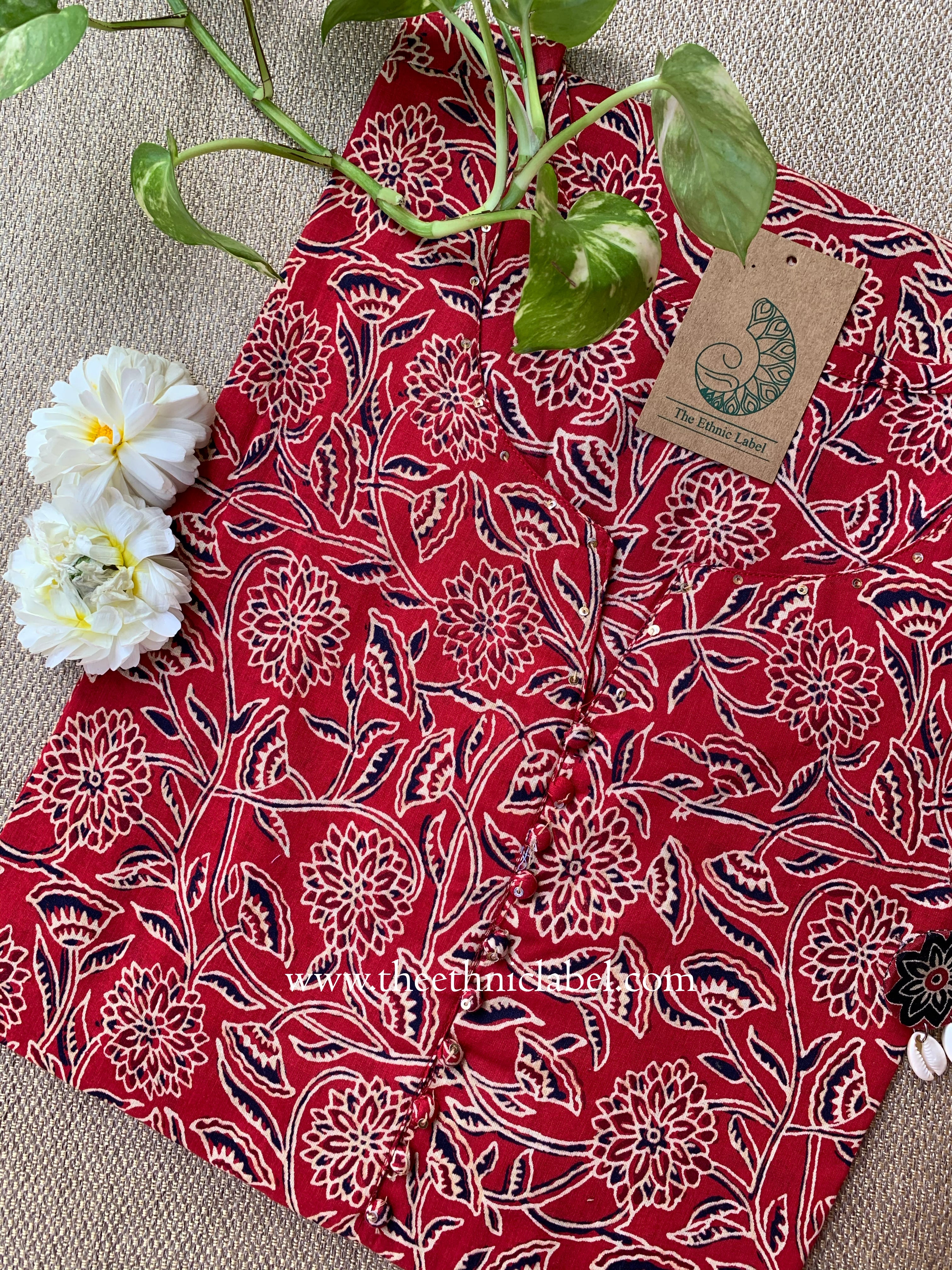 "Shuchi" Floral Cotton kurta - Big Size- 4XL