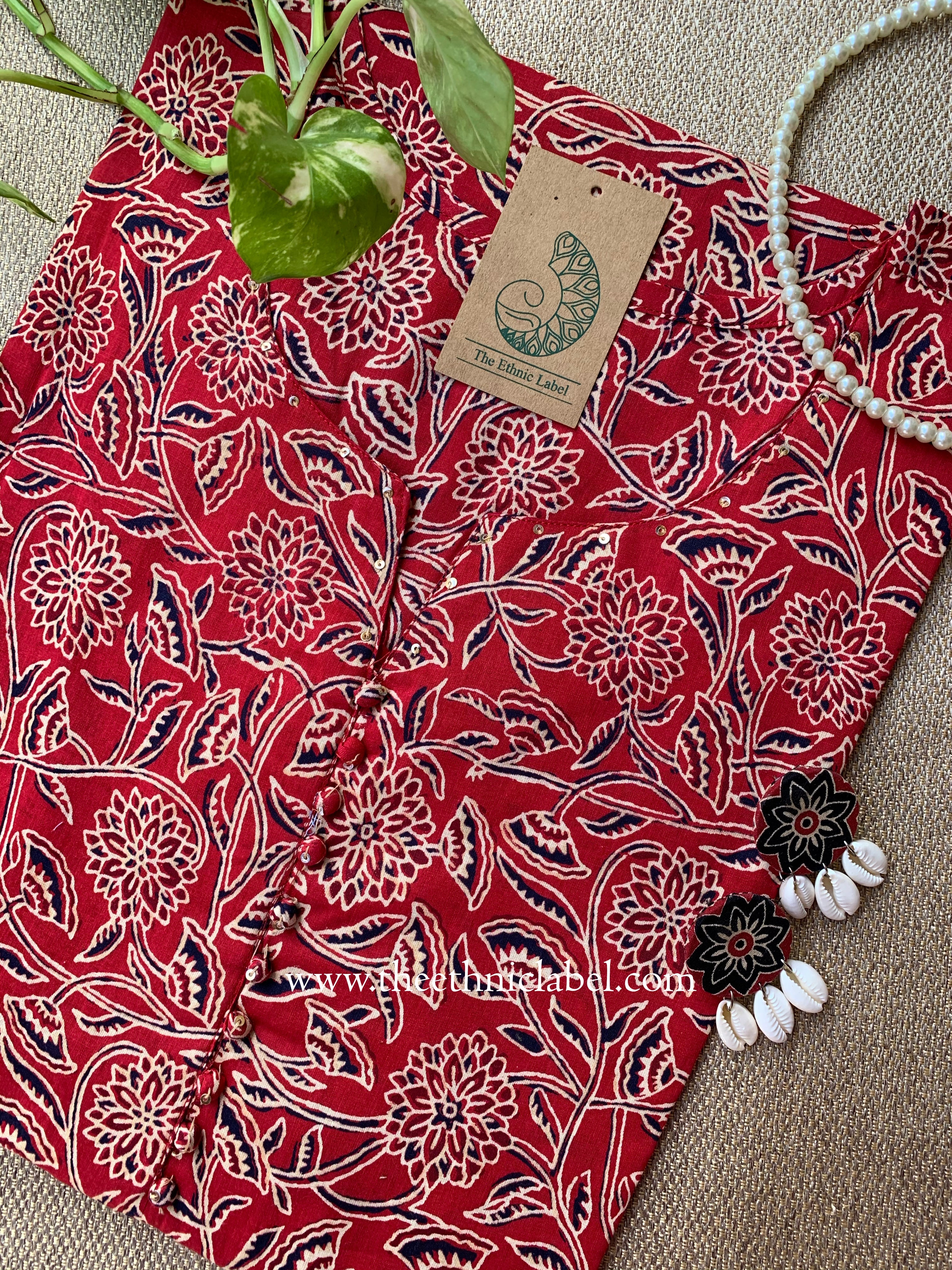 "Shuchi" Floral Cotton kurta - Big Size- 4XL