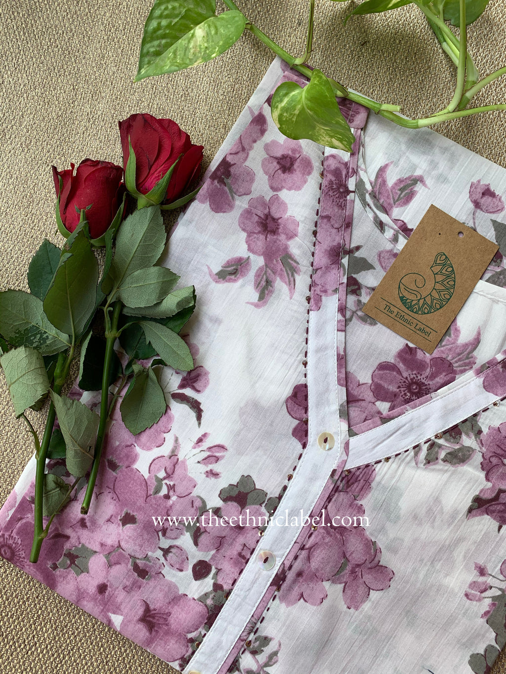 "Ruchi" Floral Cotton kurta - Big Size