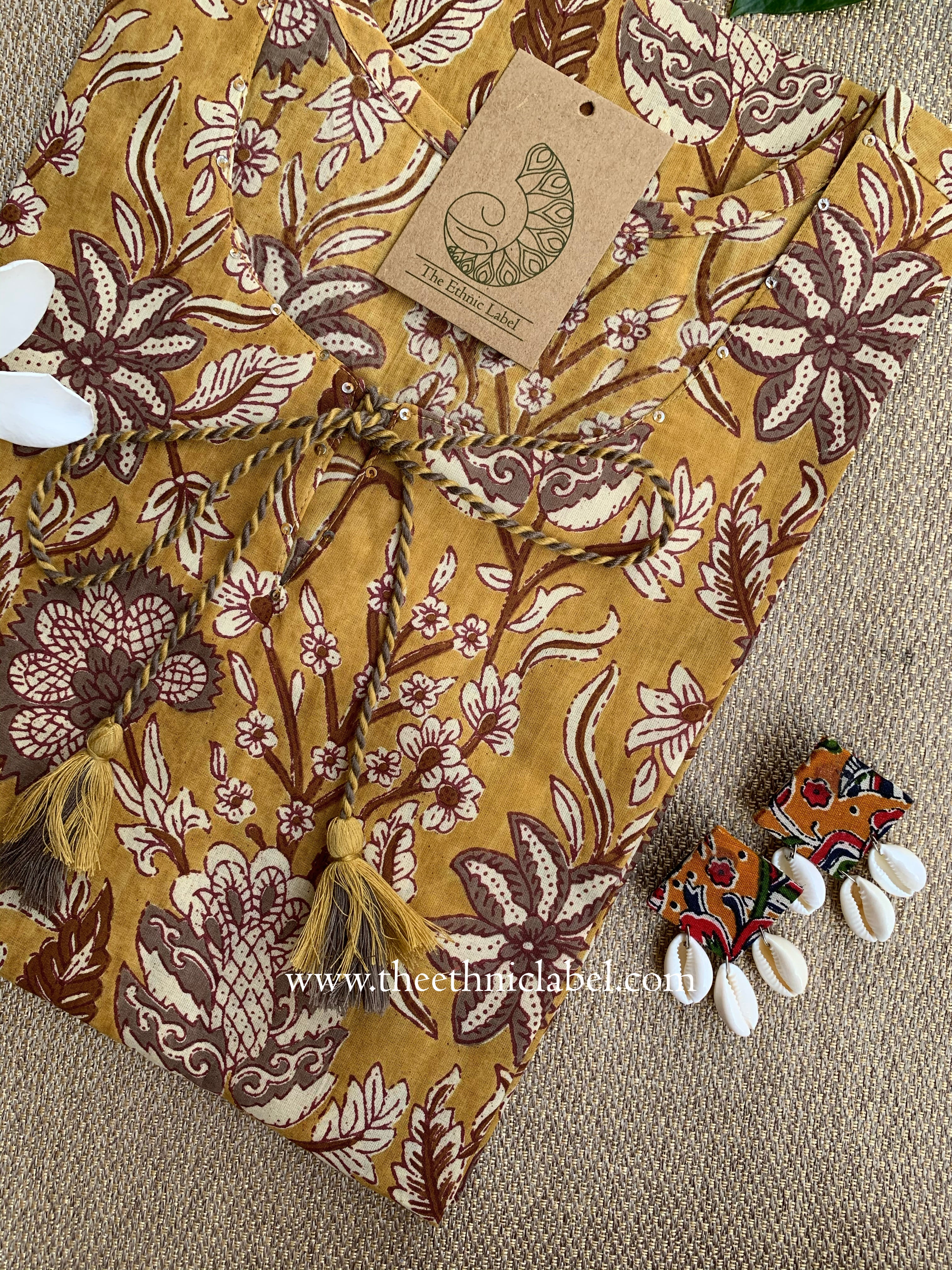"Myra" Tassel Cotton Kurta- S, XL