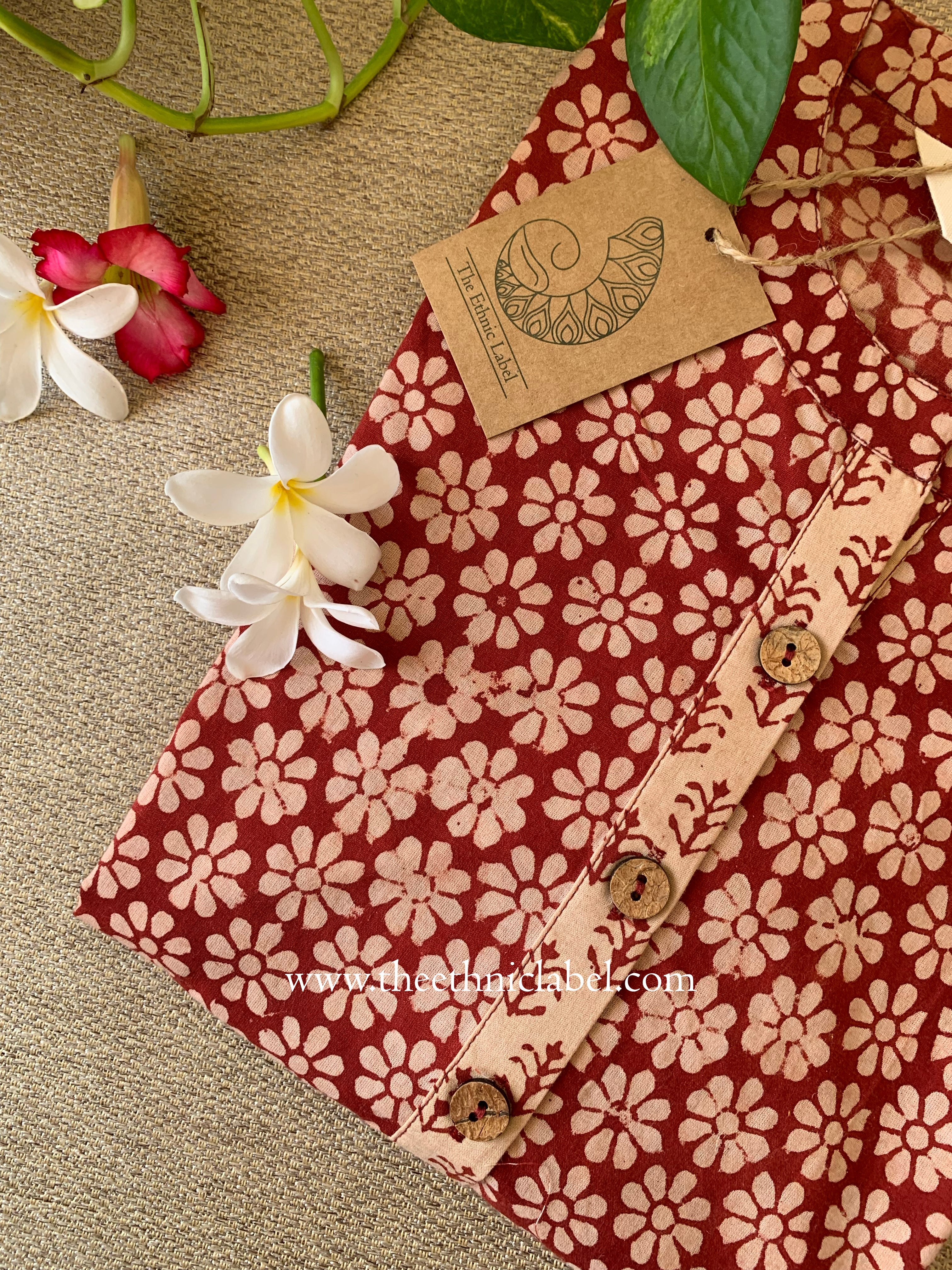 "Rutvi" Hand Block Printed Bagru Cotton kurta