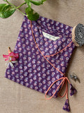 "Ekaja" Hand Block Printed Angrakha Cotton kurta - 3XL
