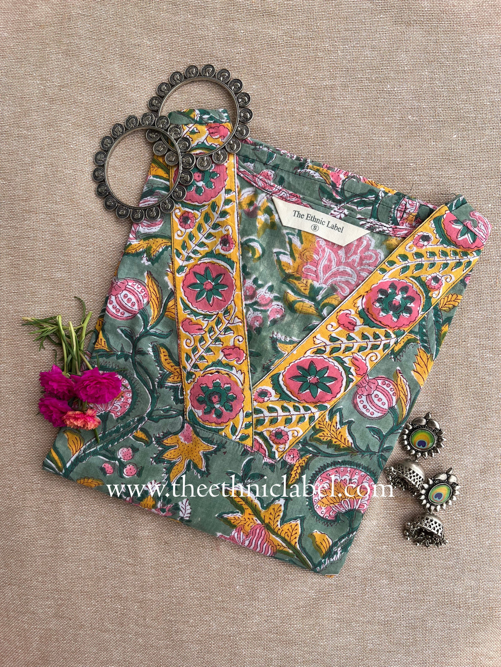 "Himaya" Hand Block Printed Cotton kurta