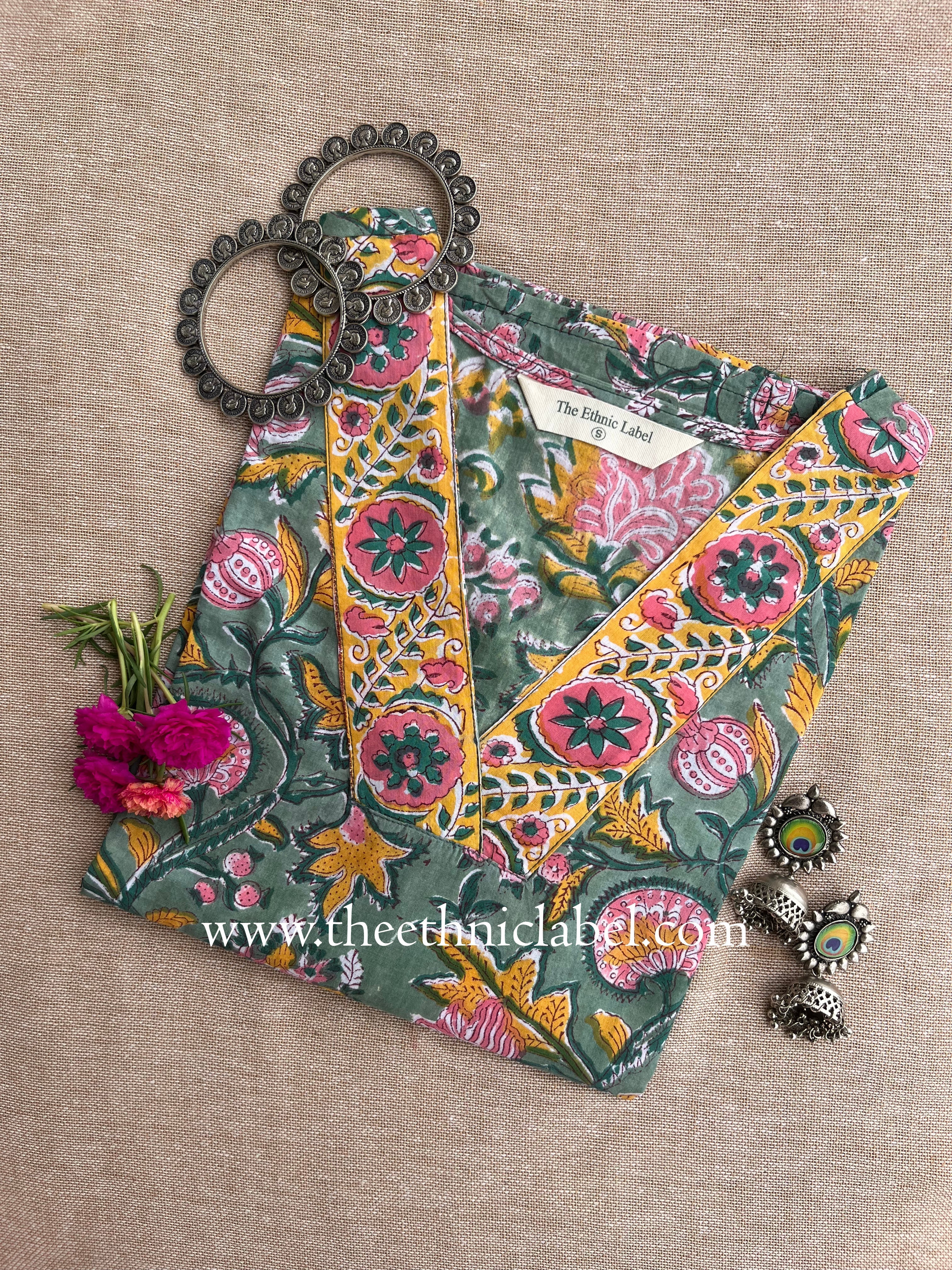 "Himaya" Hand Block Printed Cotton kurta