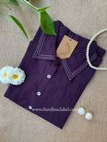 "Shrishti" Purple Collared "A" Line Cotton kurta