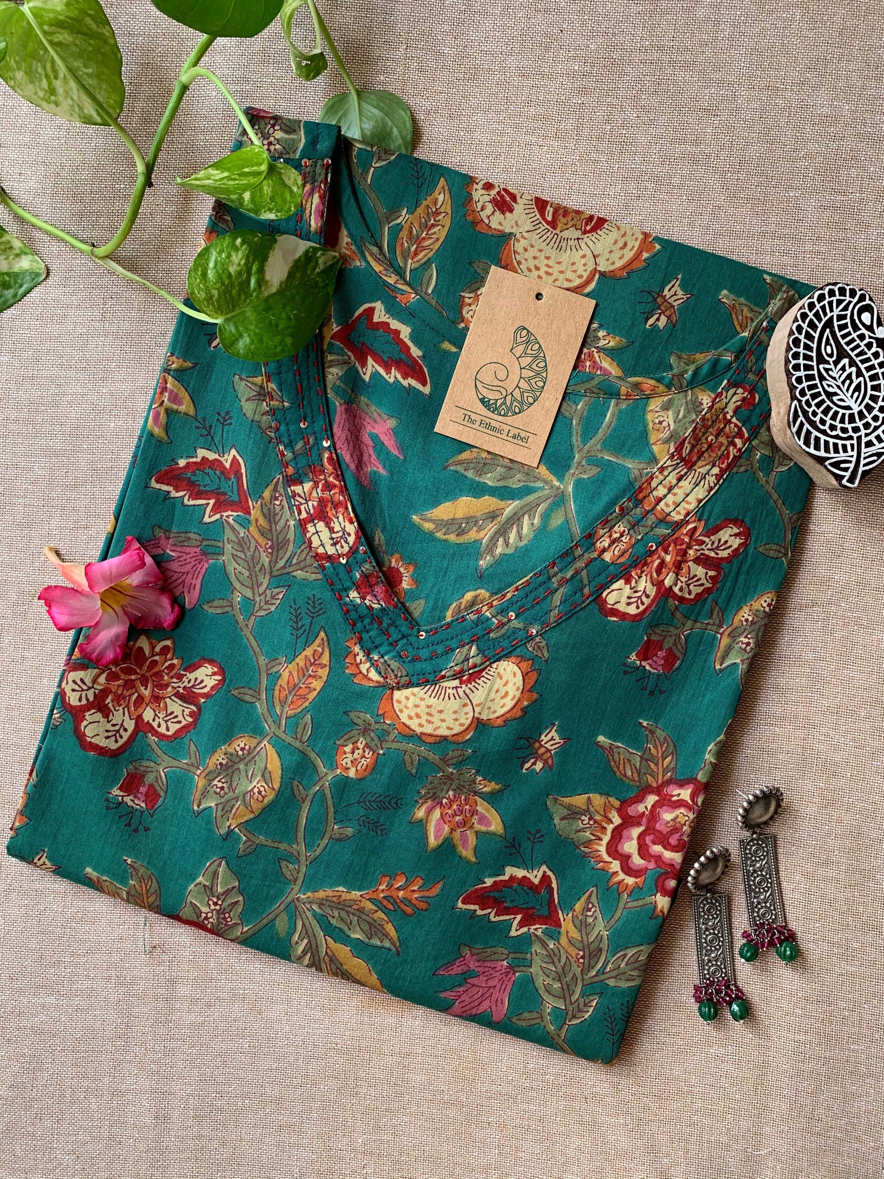 "Durga" Hand Block Printed Cotton kurta - Big Size-5XL