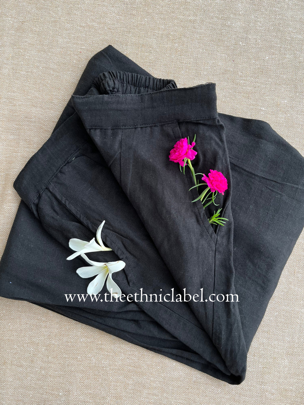 Black Flex Cotton Afghan Pants