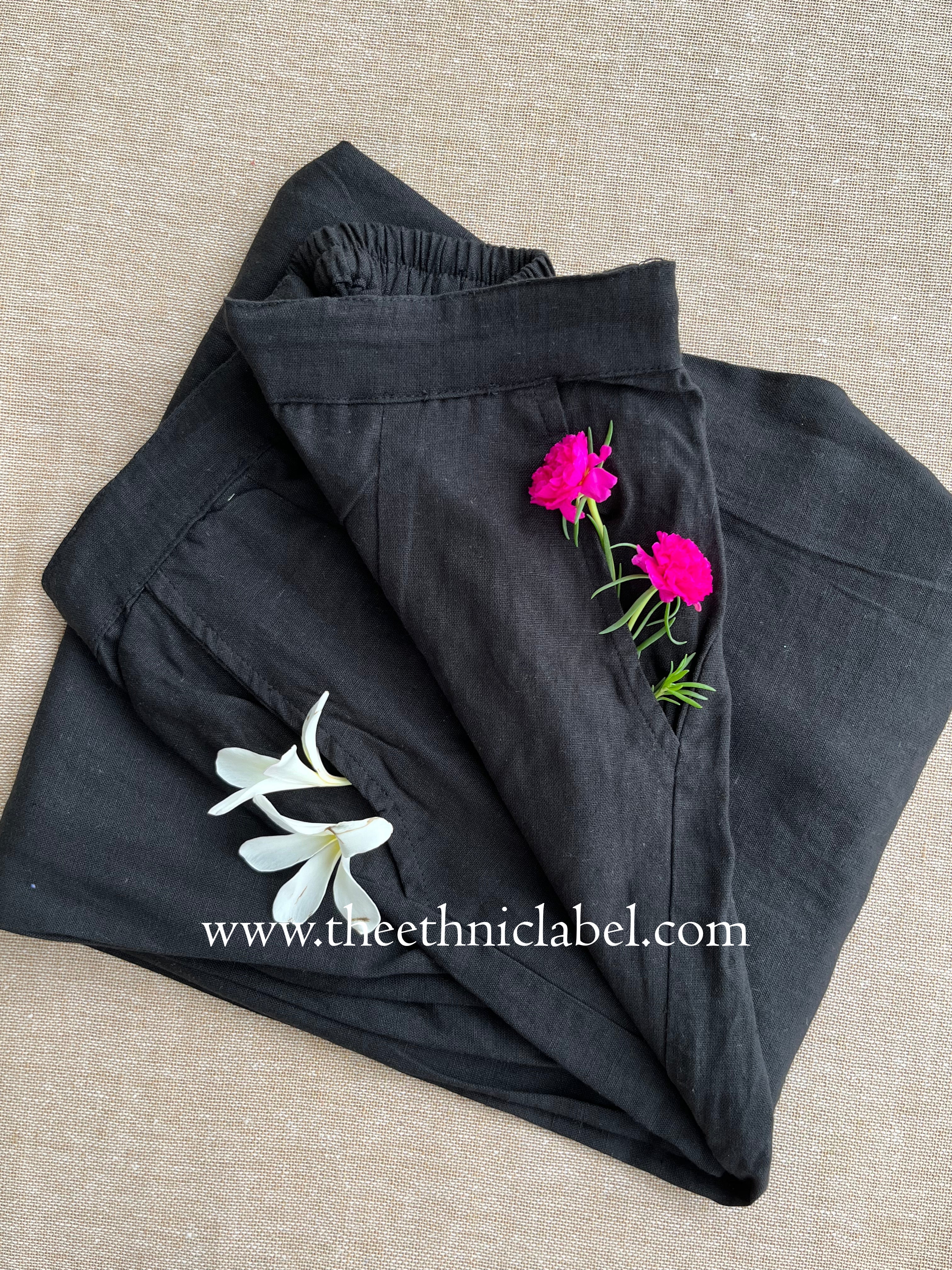 Black Flex Cotton Afghan Pants