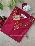 Zara Maroon Embroidered Cotton kurta