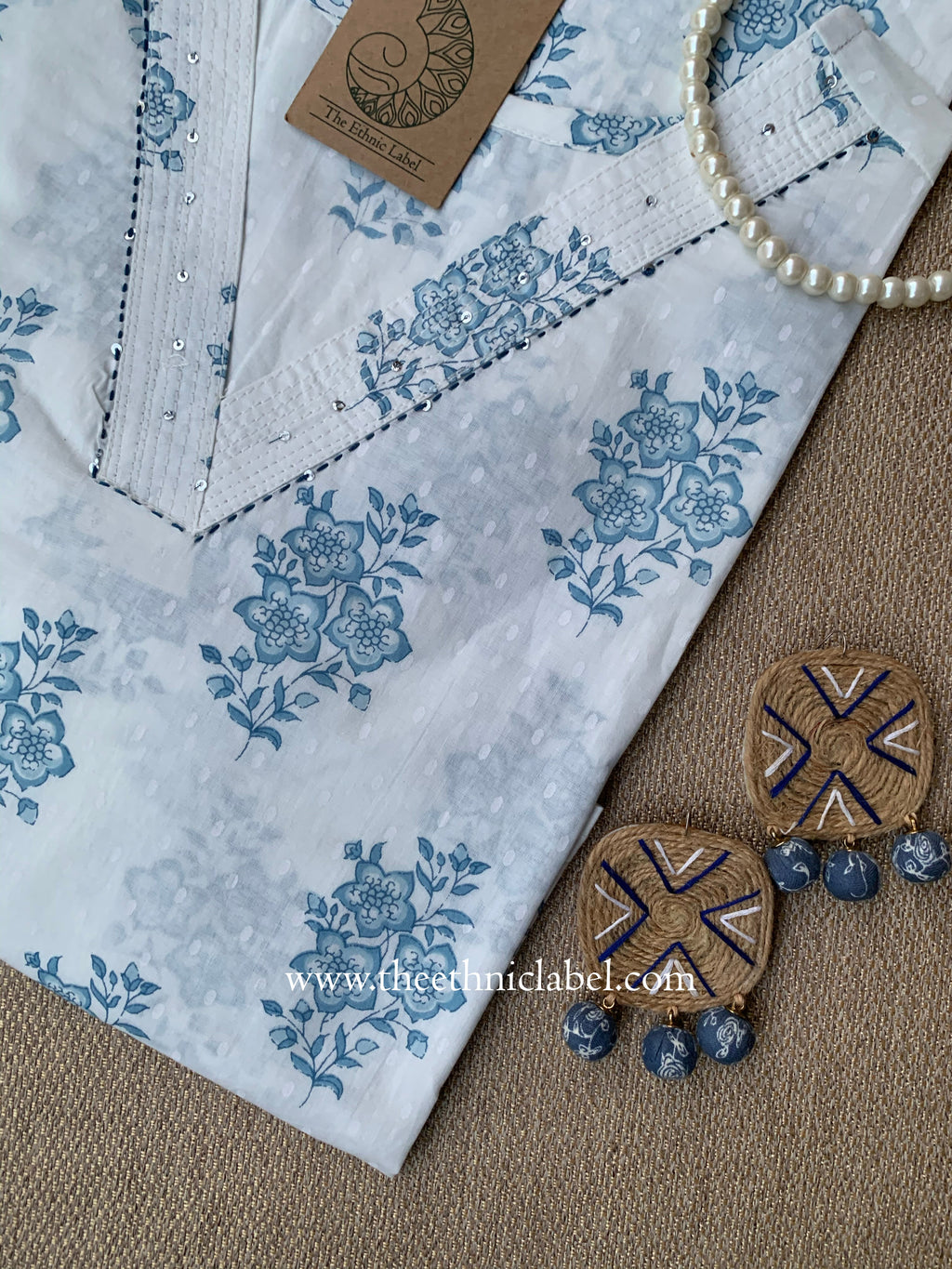 "Archana" Boota Cotton kurta - Big Size